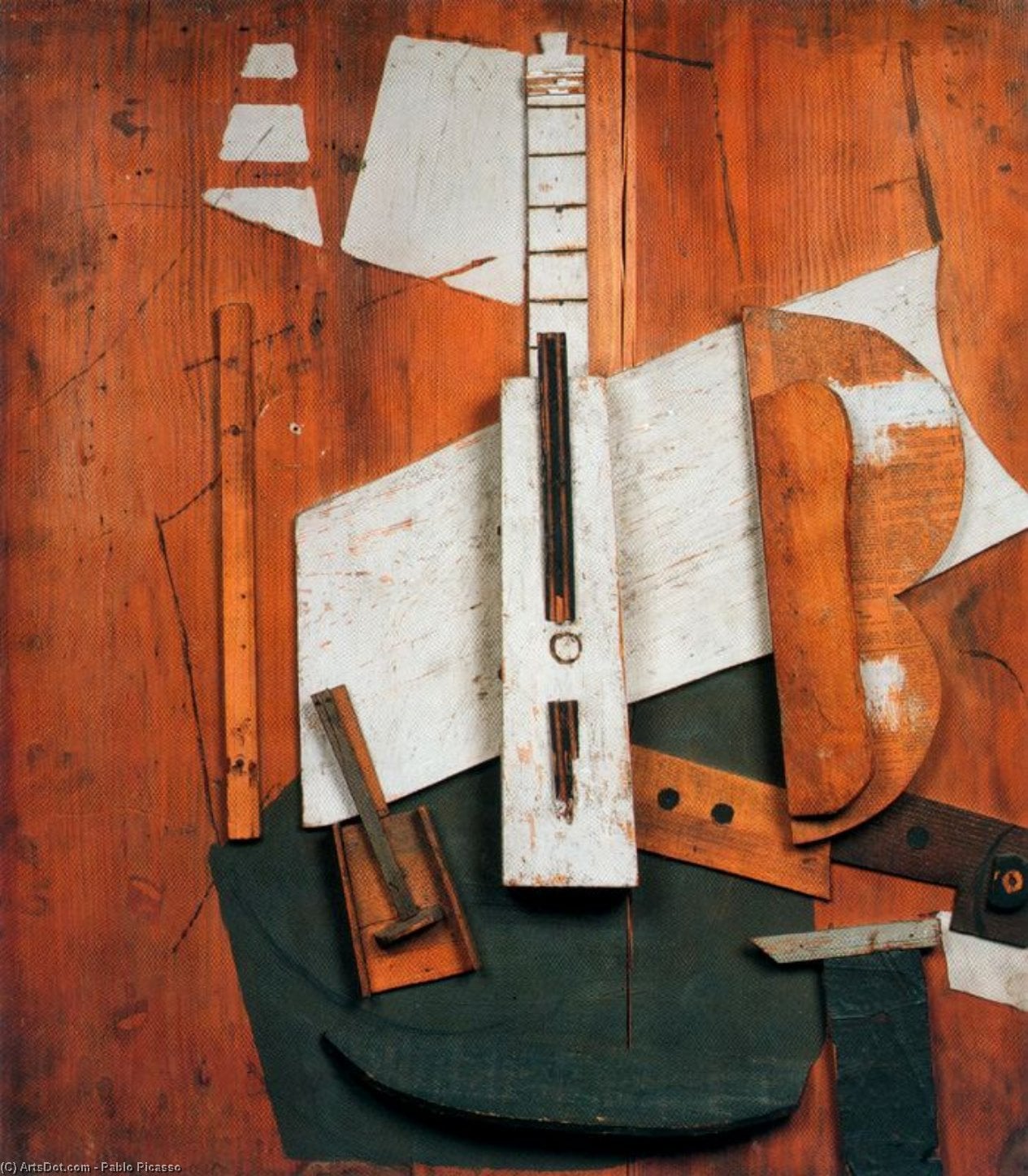 Pablo Picasso - Guitarra y botella de ''Bass''