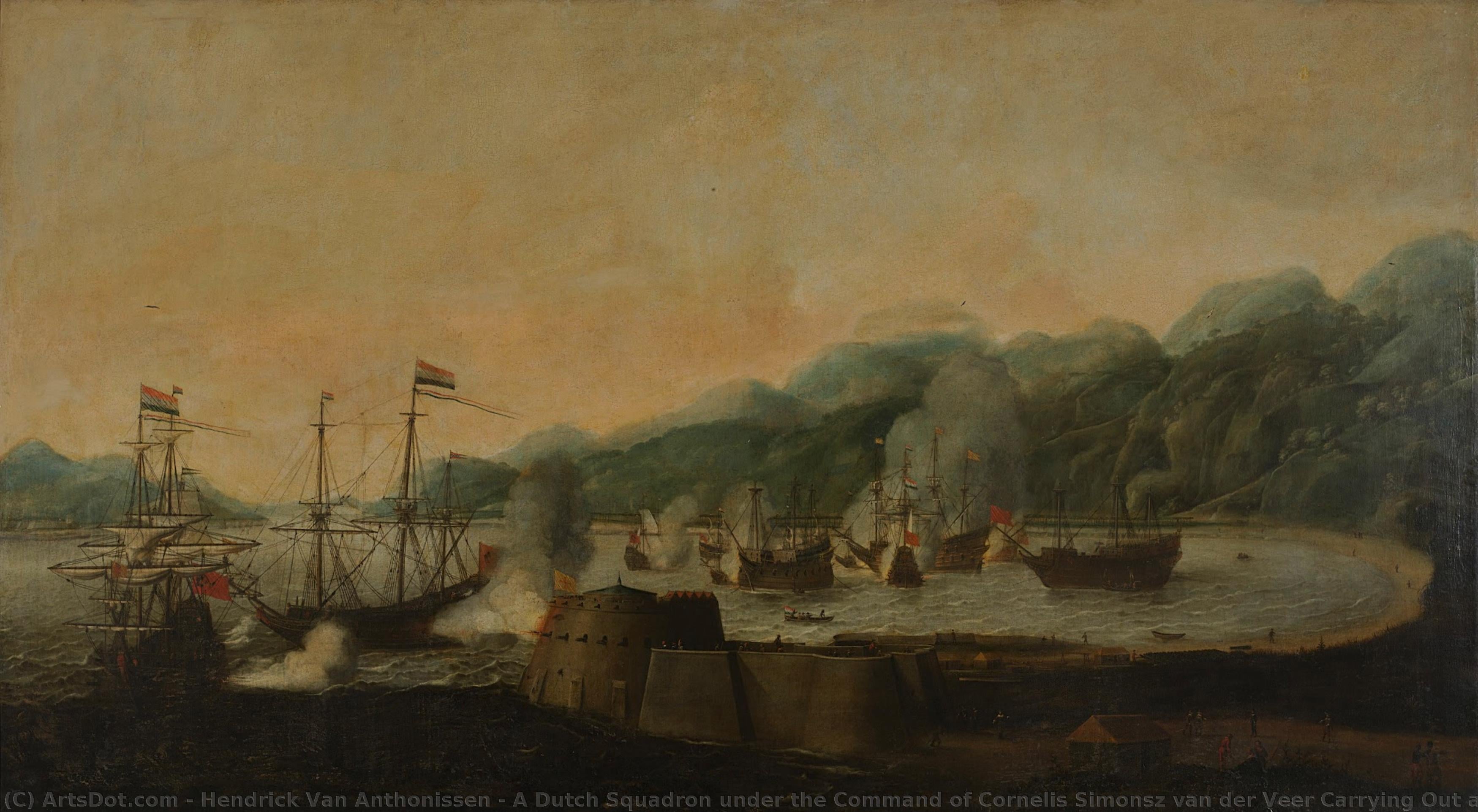 A Dutch Squadron Under The Command Of Cornelis Simonsz Van Der Veer Carrying Out A Surprise Attack On Three Portuguese Galleons In The Bay Of Goa Velha, 30 September 1639, Hendrick Van Anthonissen, 1653 — Hendrick Van Anthonissen