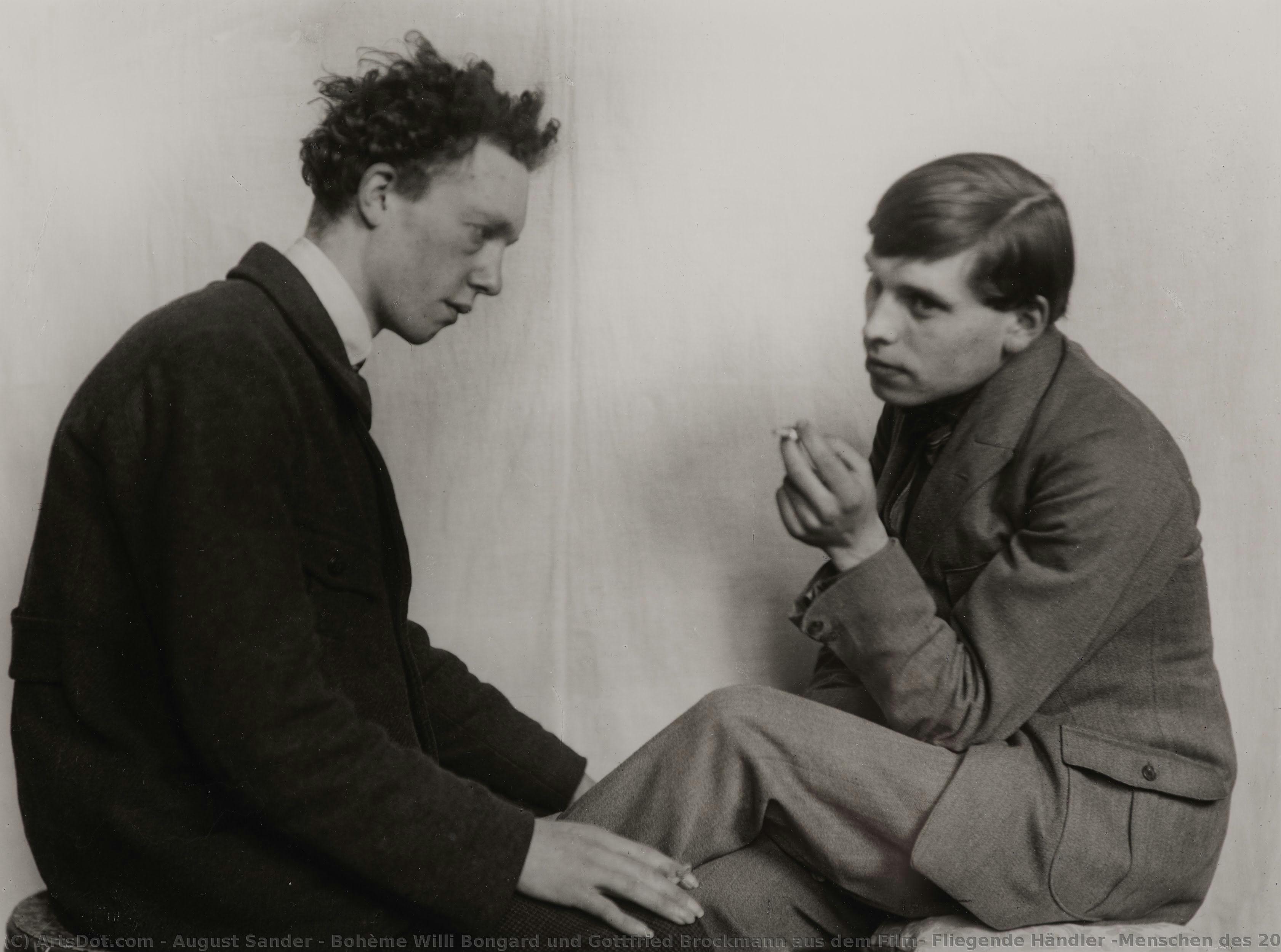 Bohème Willi Bongard Und Gottfried Brockmann Aus Dem Film: Fliegende Händler (menschen Des 20. Jahrhunderts. Gruppe Vi Die Großstadt. Aus Der Mappe: Typen Und Gestalten Der Großstadt) — August Sander
