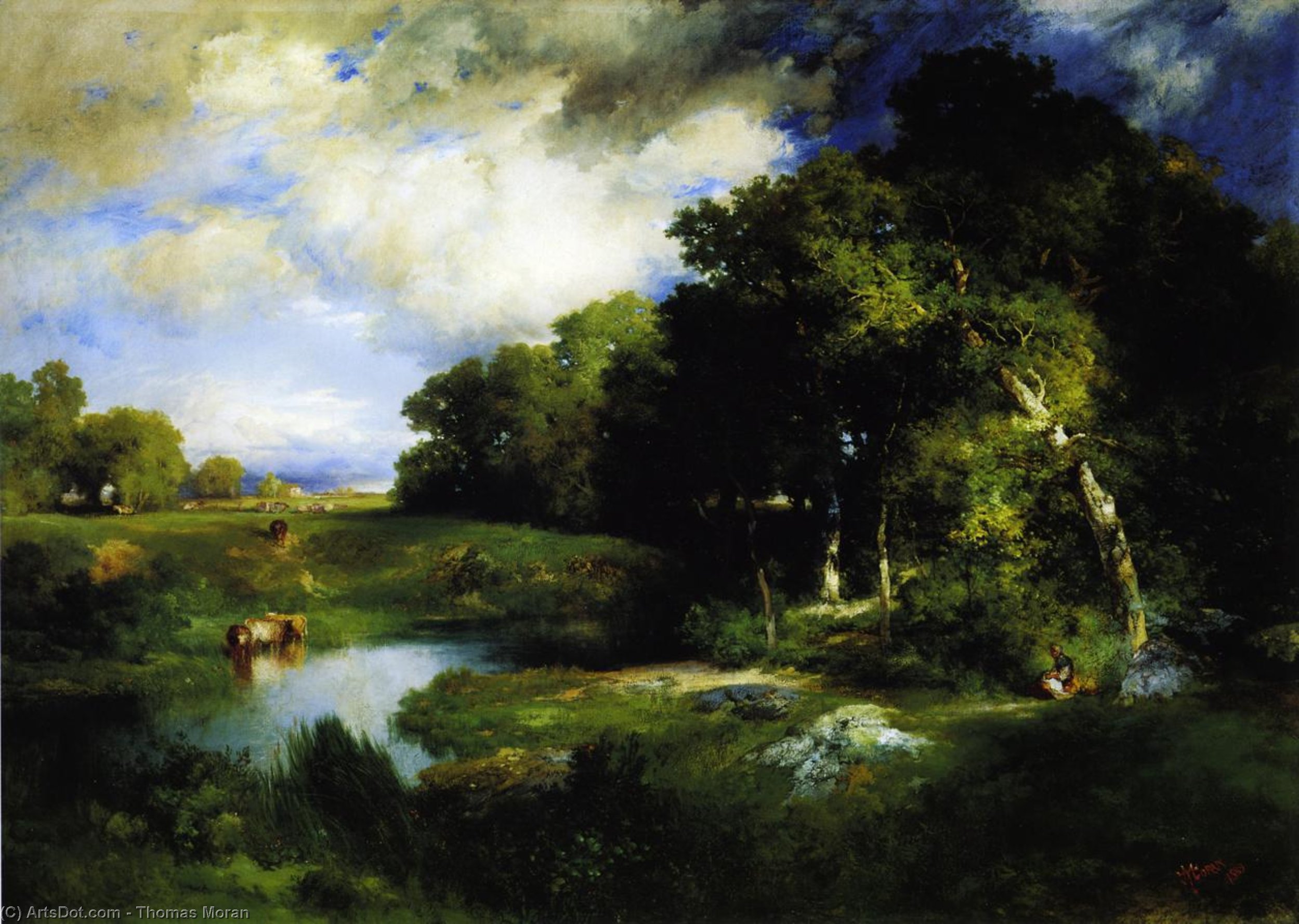 Thomas Moran - A Pastoral Landscape