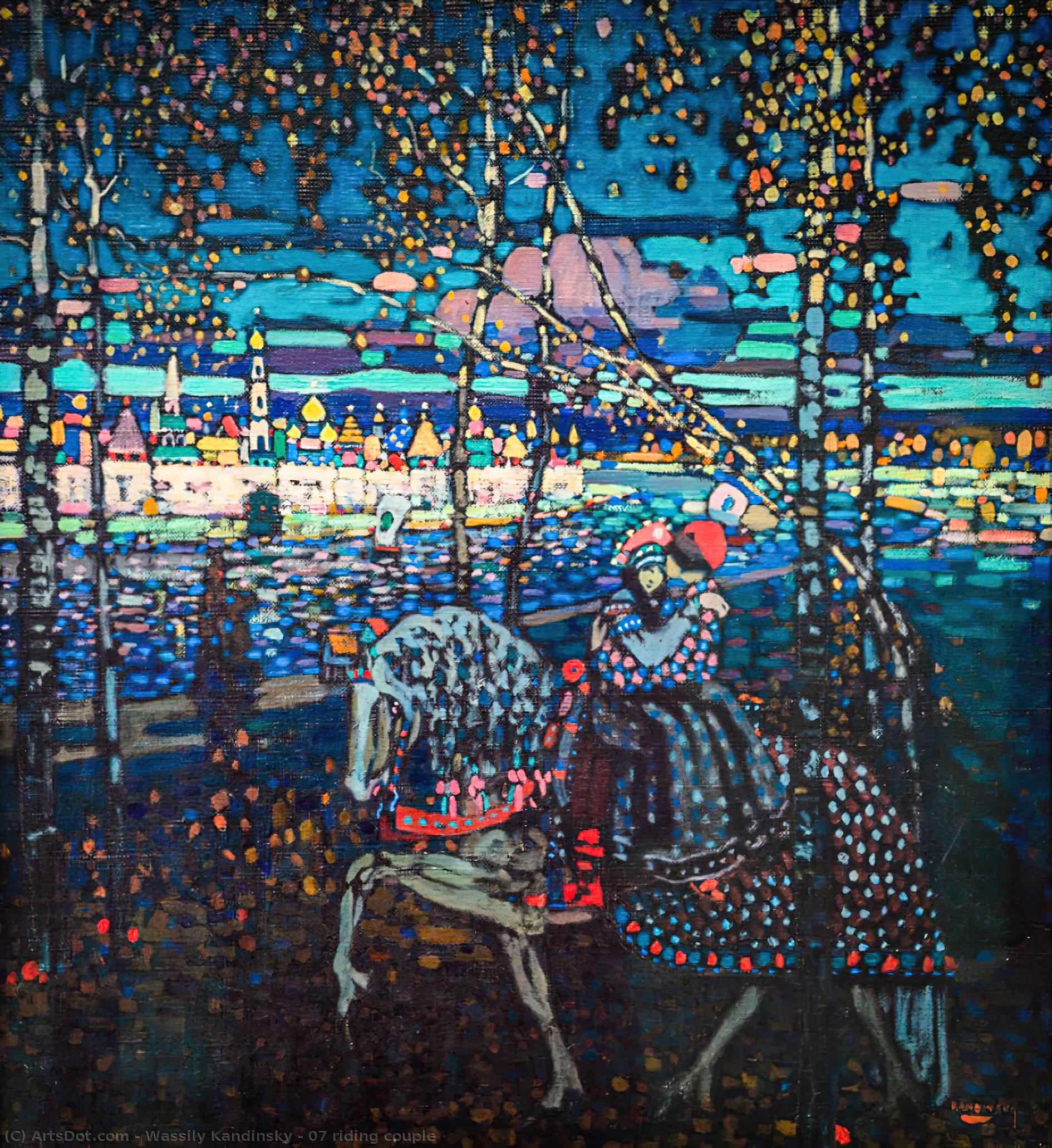 07 Riding Couple — Wassily Wassilyevich Kandinsky, Acrylic On Canvas, Expressionism