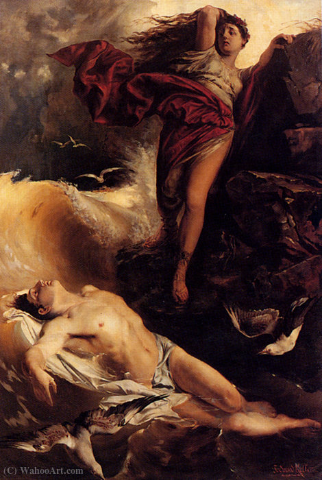 Hero Finding Leander — Ferdinand Keller