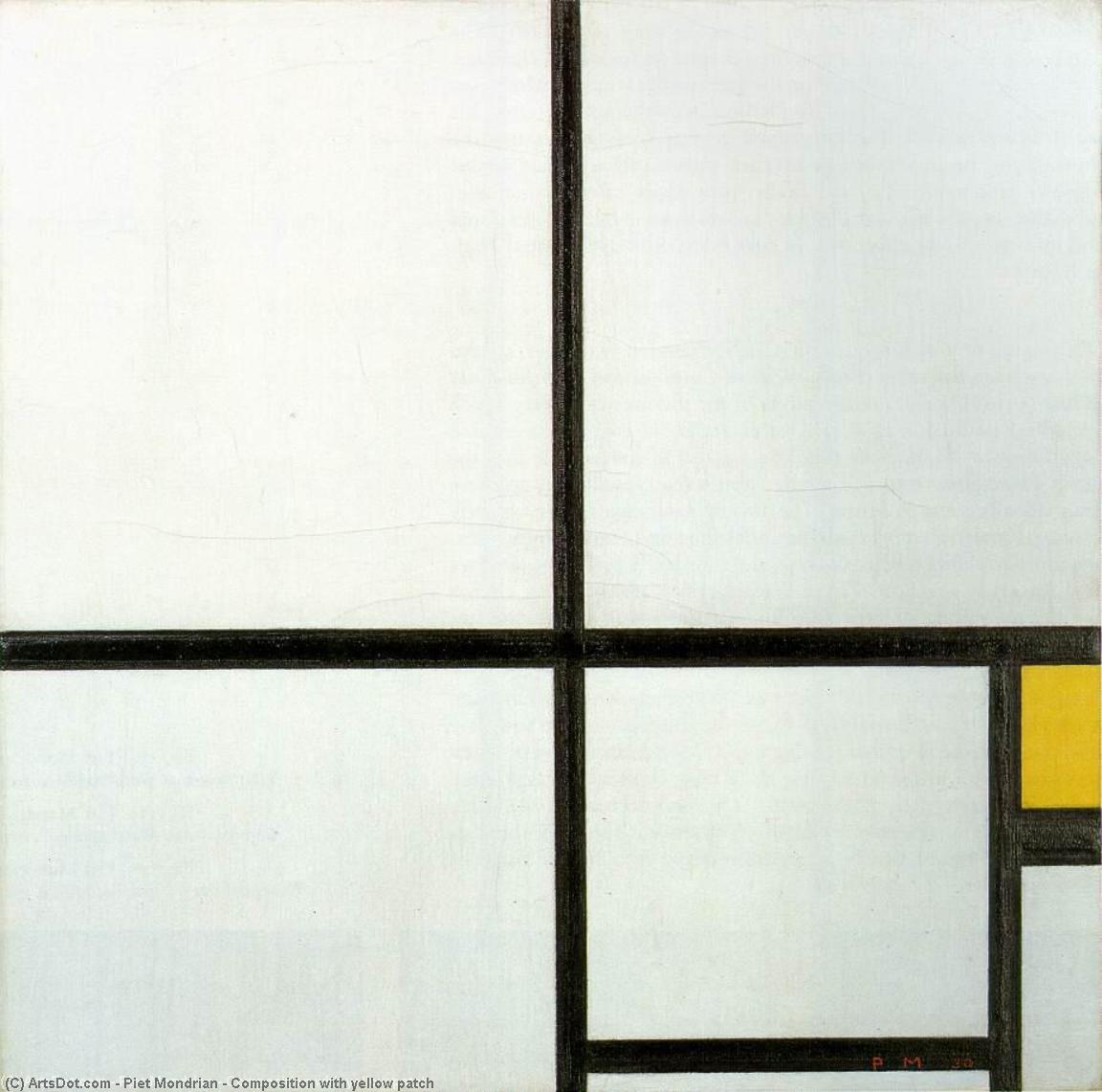 Piet Mondrian - Composition with yellow patch