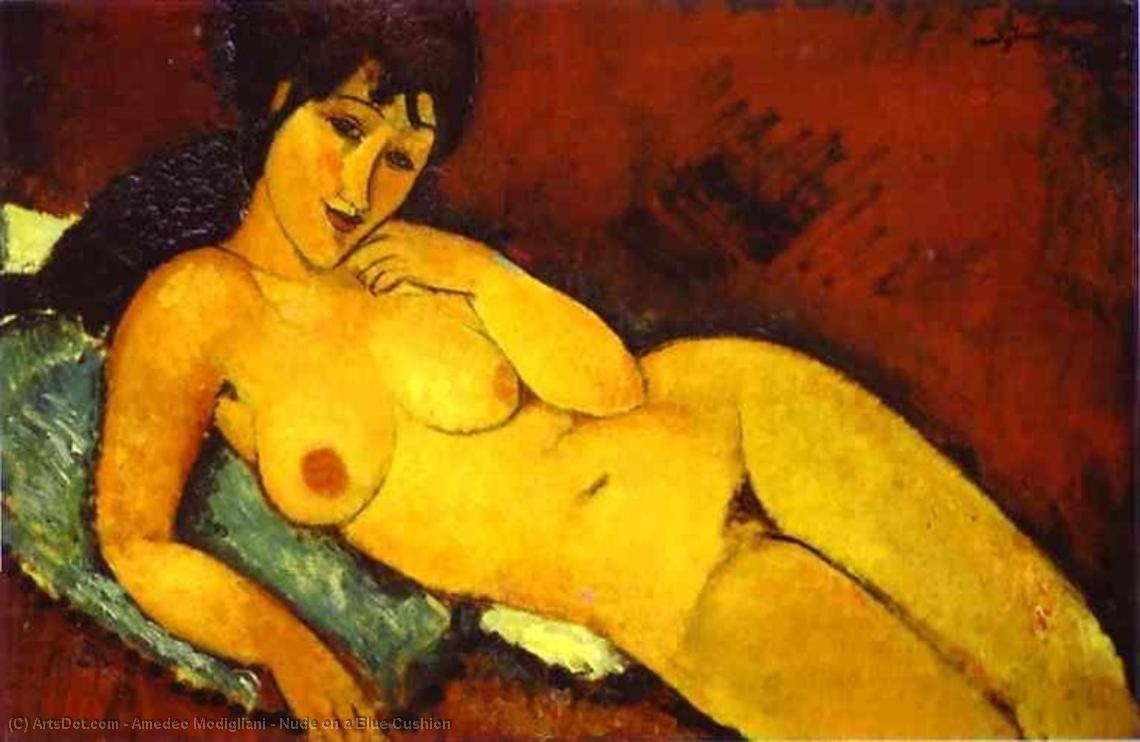 Модильяни - Nude on a Blue Cushion