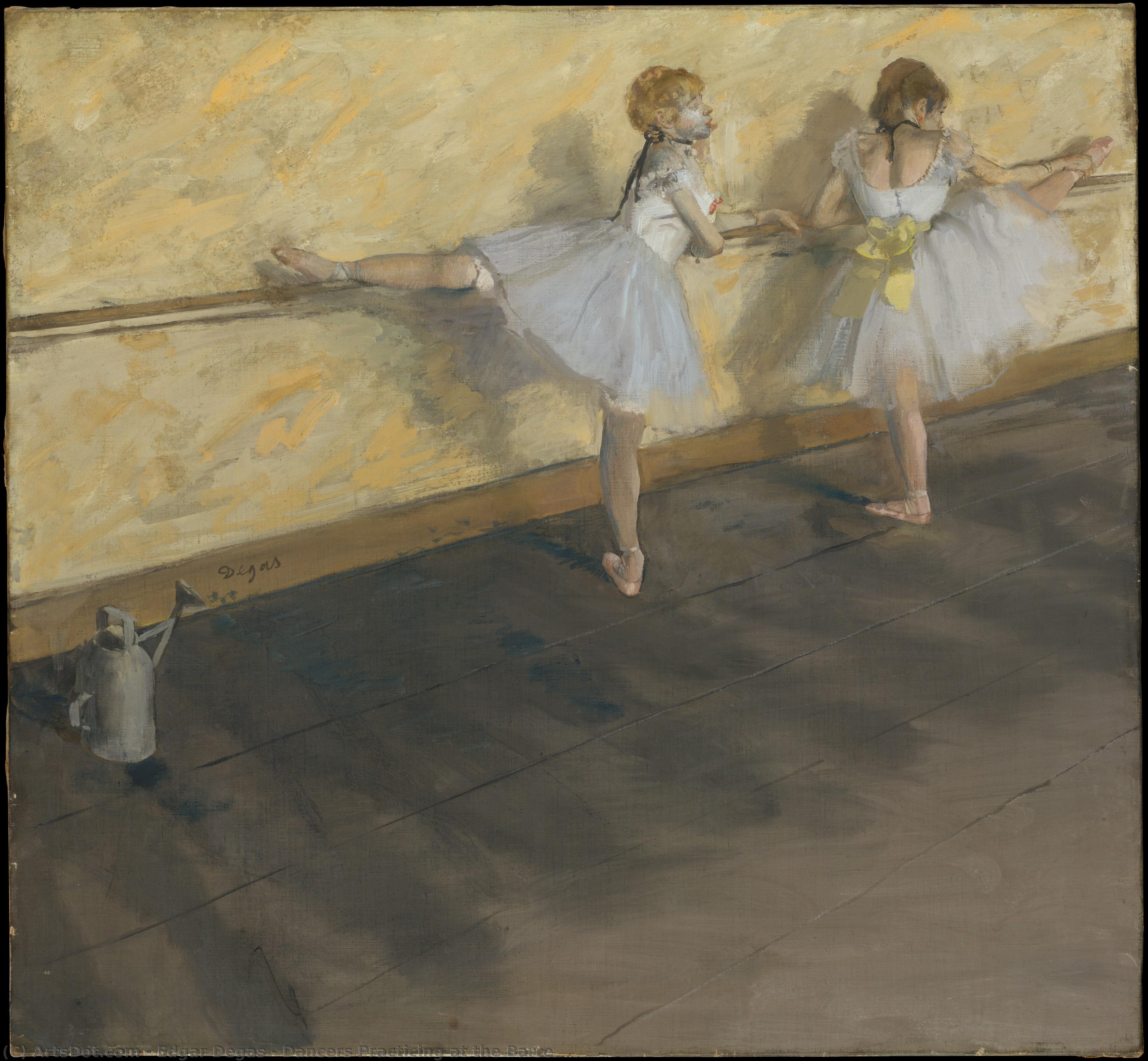 Dancers Practicing At The Barre — Edgar Degas, Acrylic On Canvas, Impressionistic Realism
