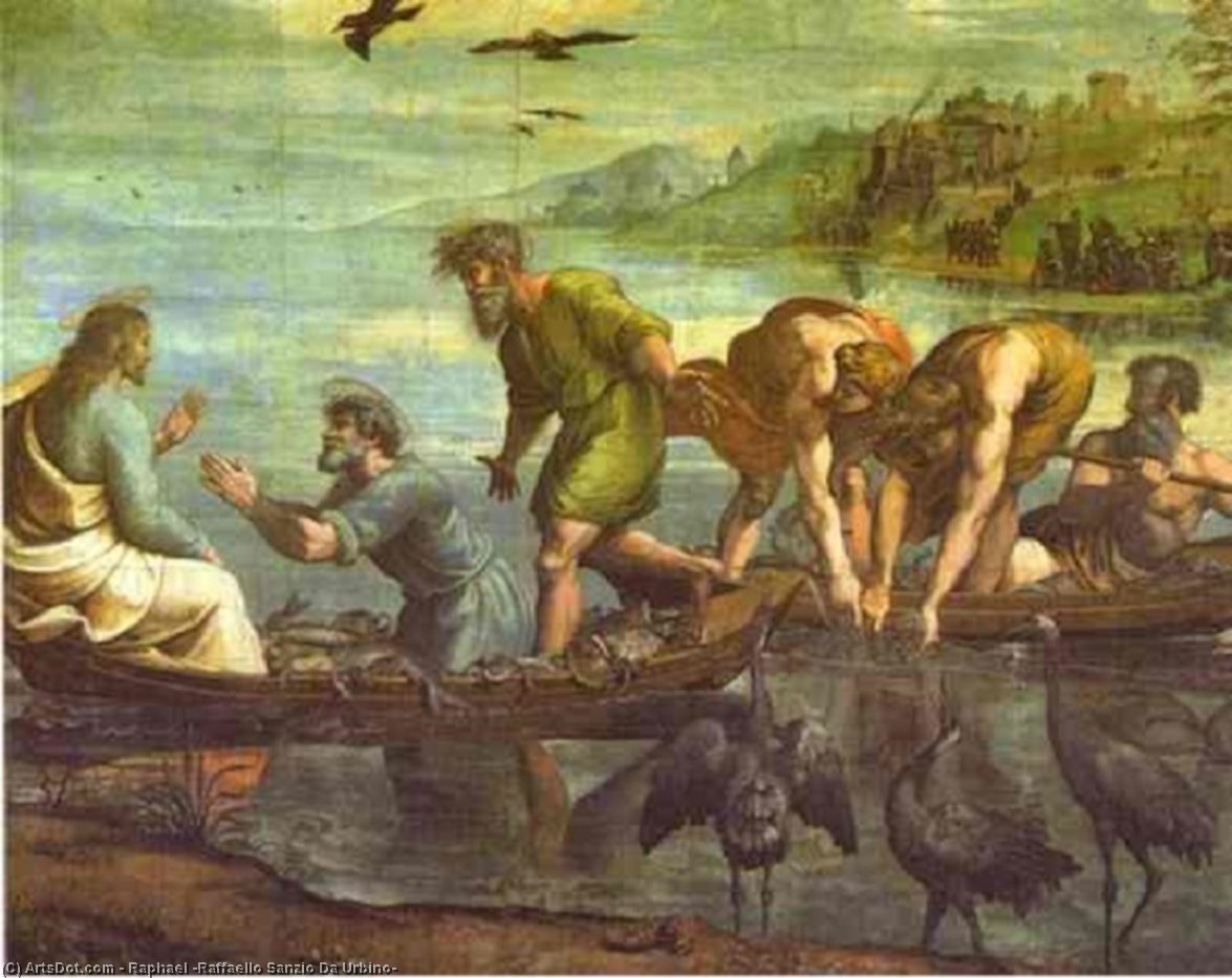 Cartoon Pour Le Miracle Du Pêche Miraculeux — Raphaël