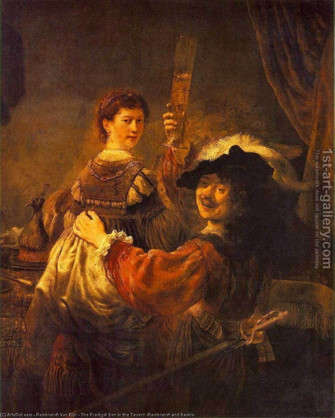 Der Prodigal Sohn Im Taverne — Rembrandt Van Rijn