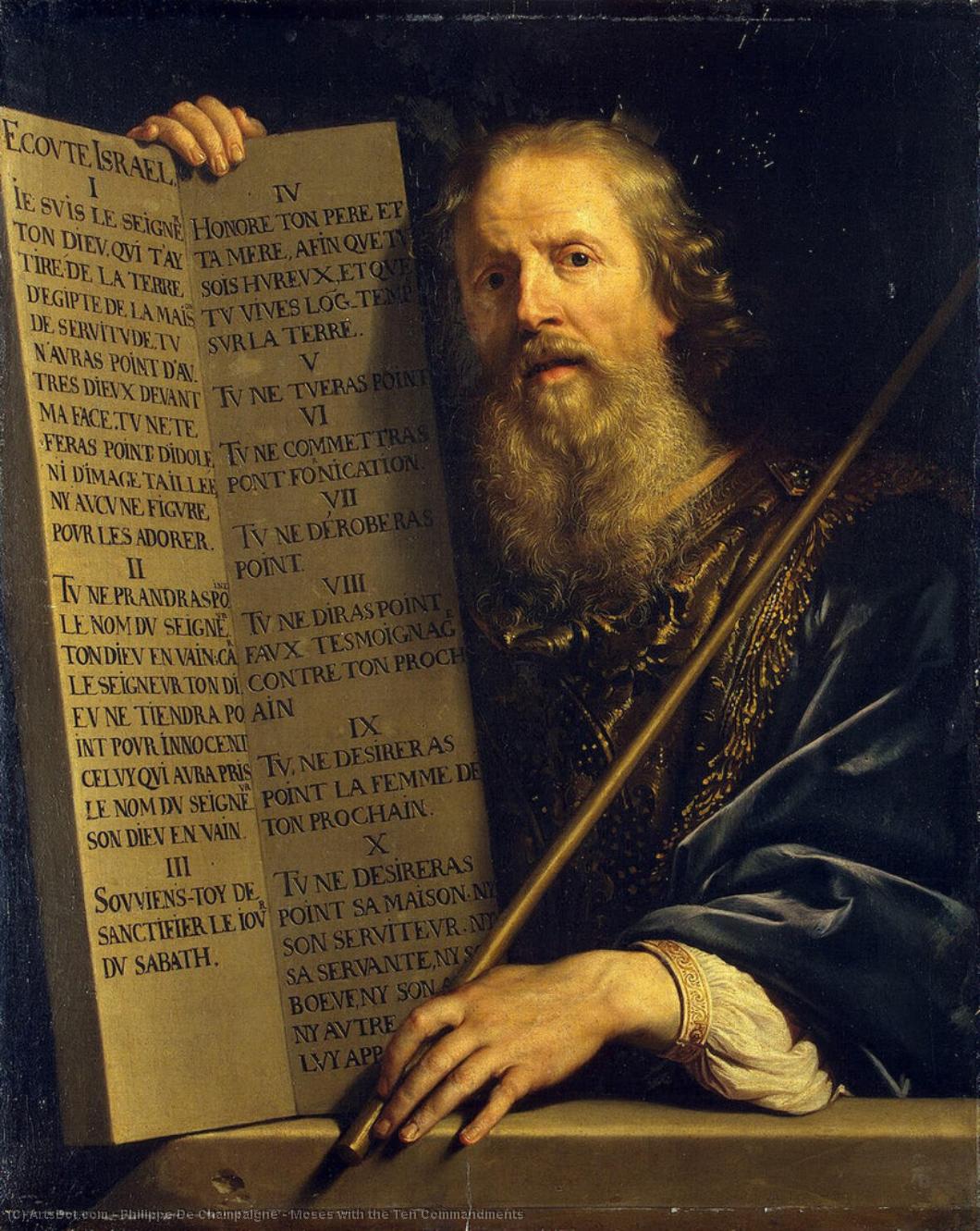 Moses With The Ten Commandments — Philippe De Champaigne