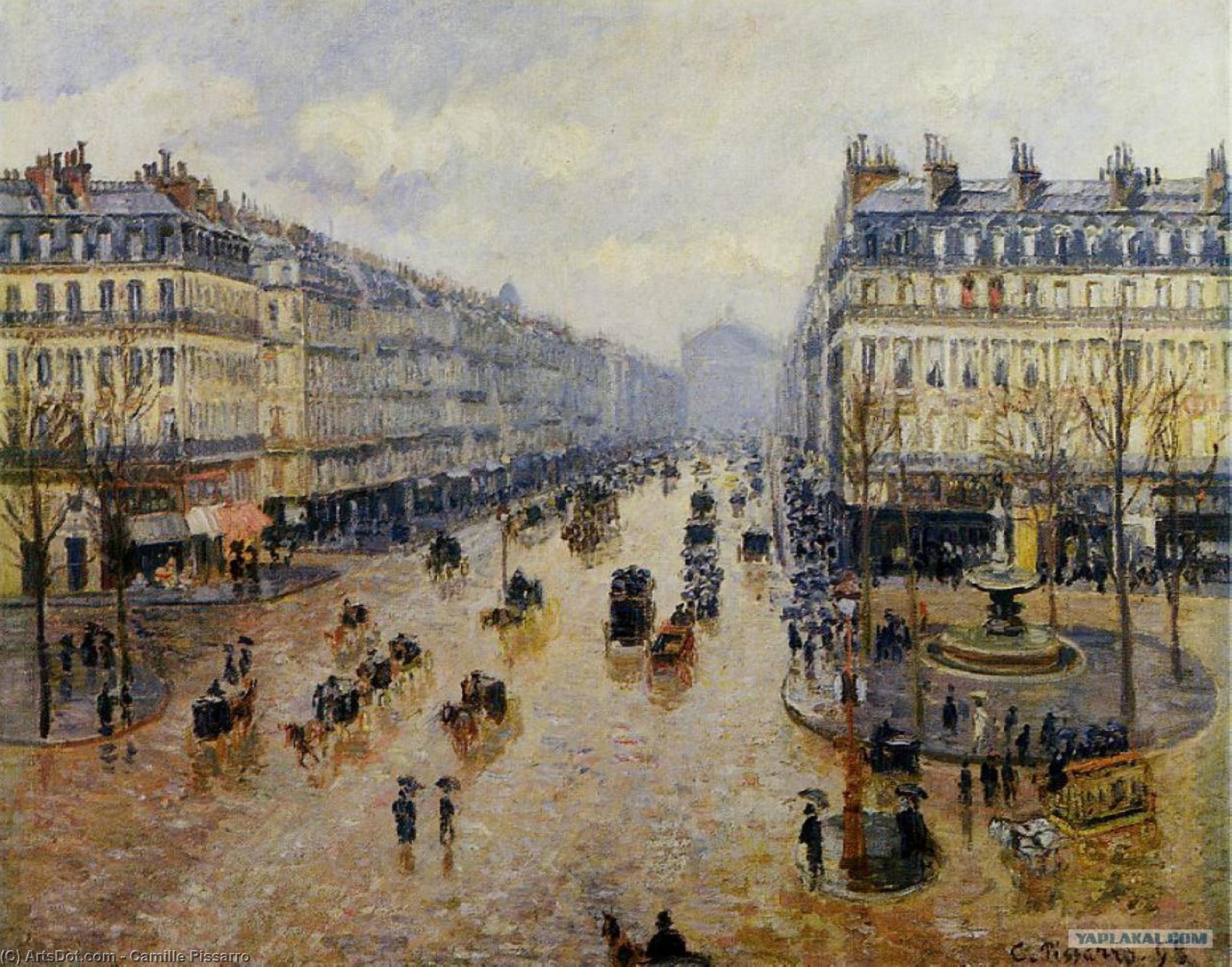 Avenue De L'opera Regn Effekt — Camille Pissarro