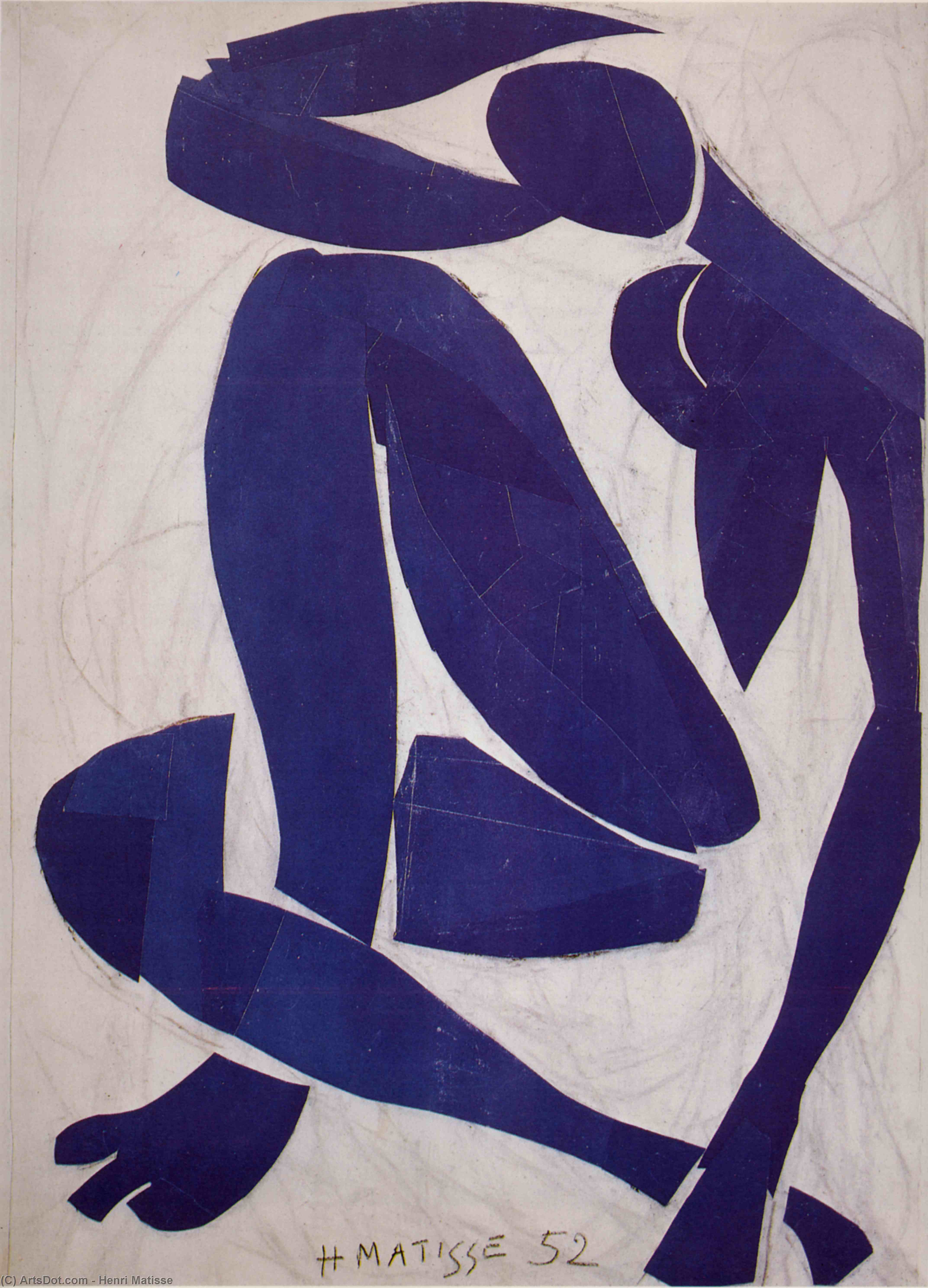 Henri Matisse - Nu blå IV Gouache Dekkuppet Nice, Musée Matisse