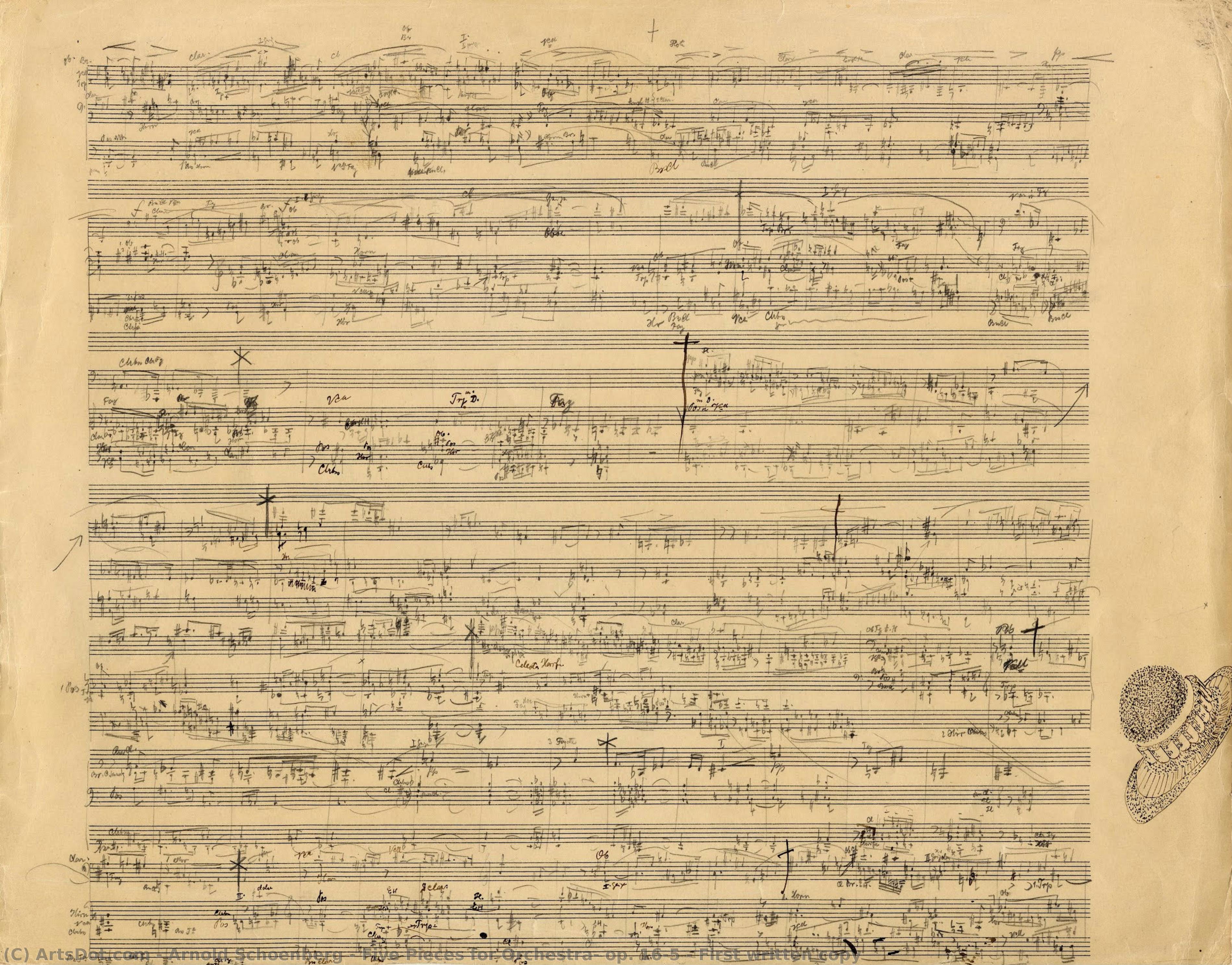 Five Pieces For Orchestra, Op. 16/5 – First Written Copy — Arnold Schönberg