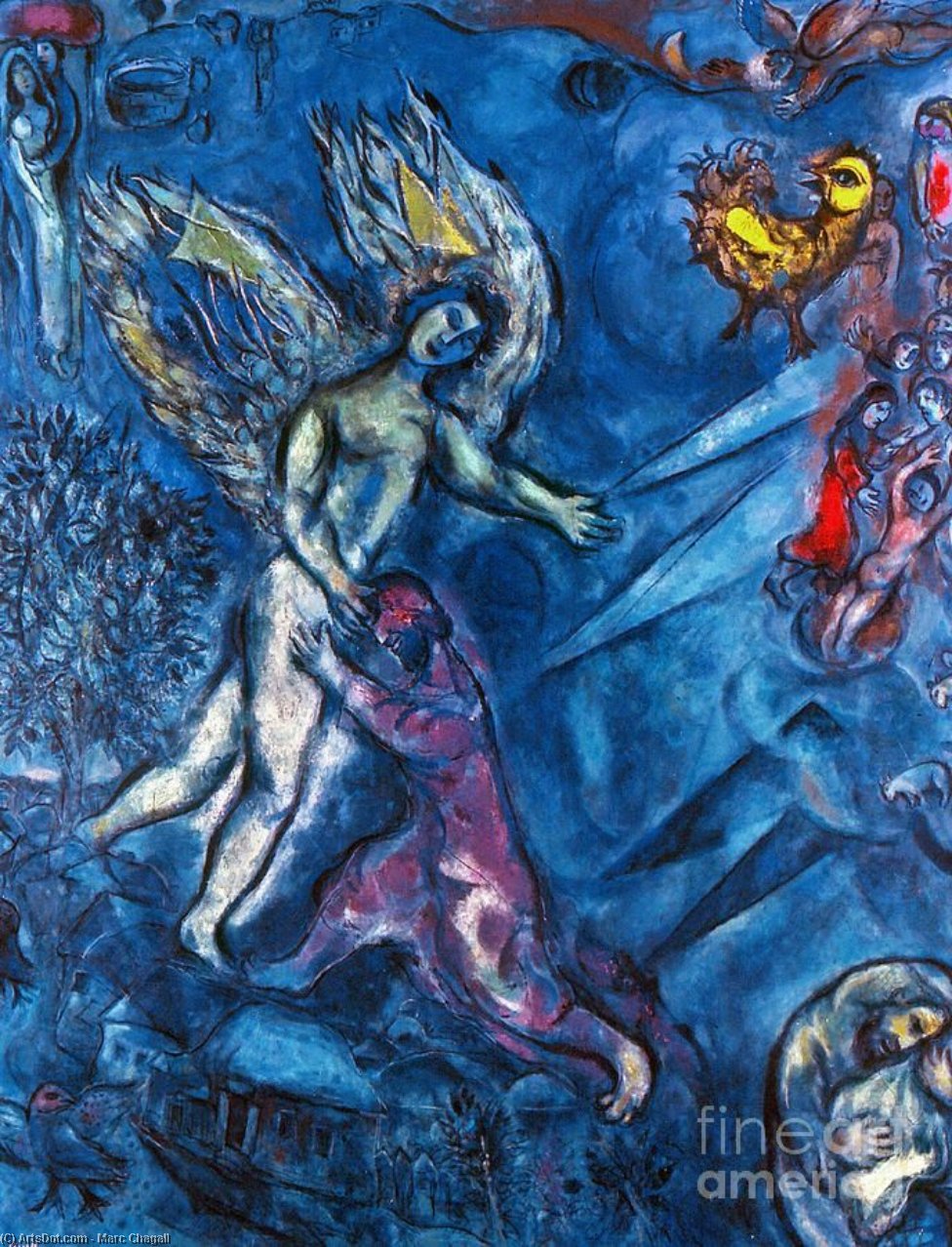 Марк Шагал - 'Study to ''Jacob Wrestling with the Angel'''