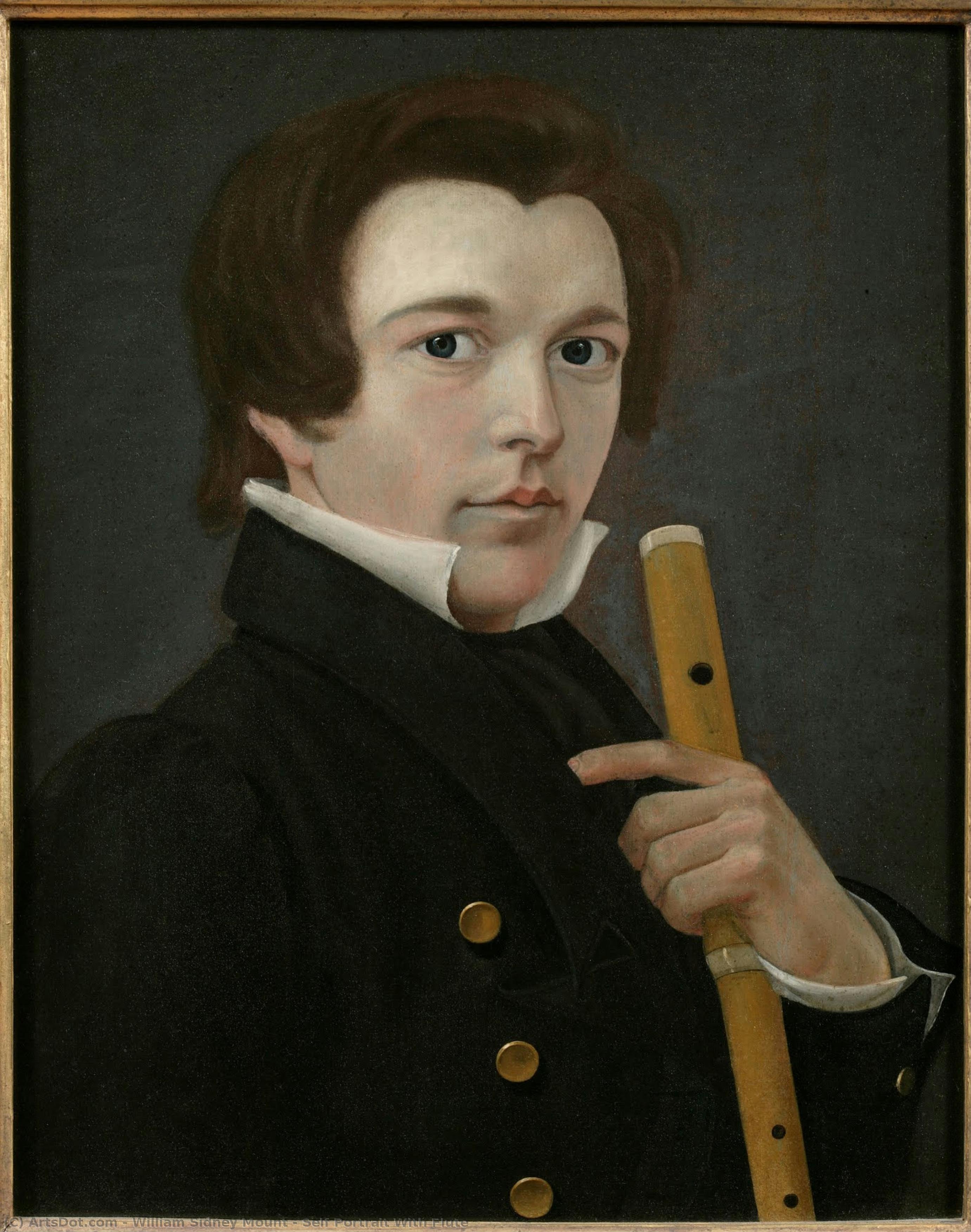 Self Portrait With Flute — William Sidney Mount