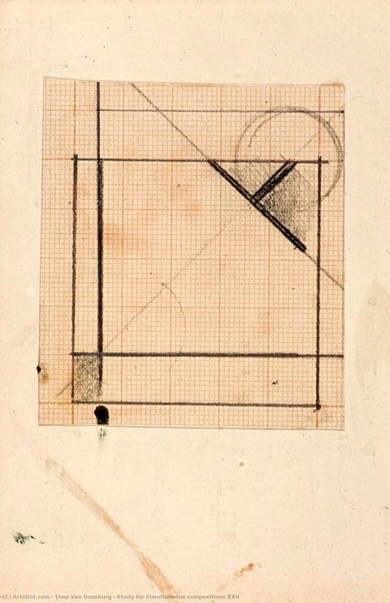 Study For Simultaneous Compositions Xxii — Theo Van Doesburg