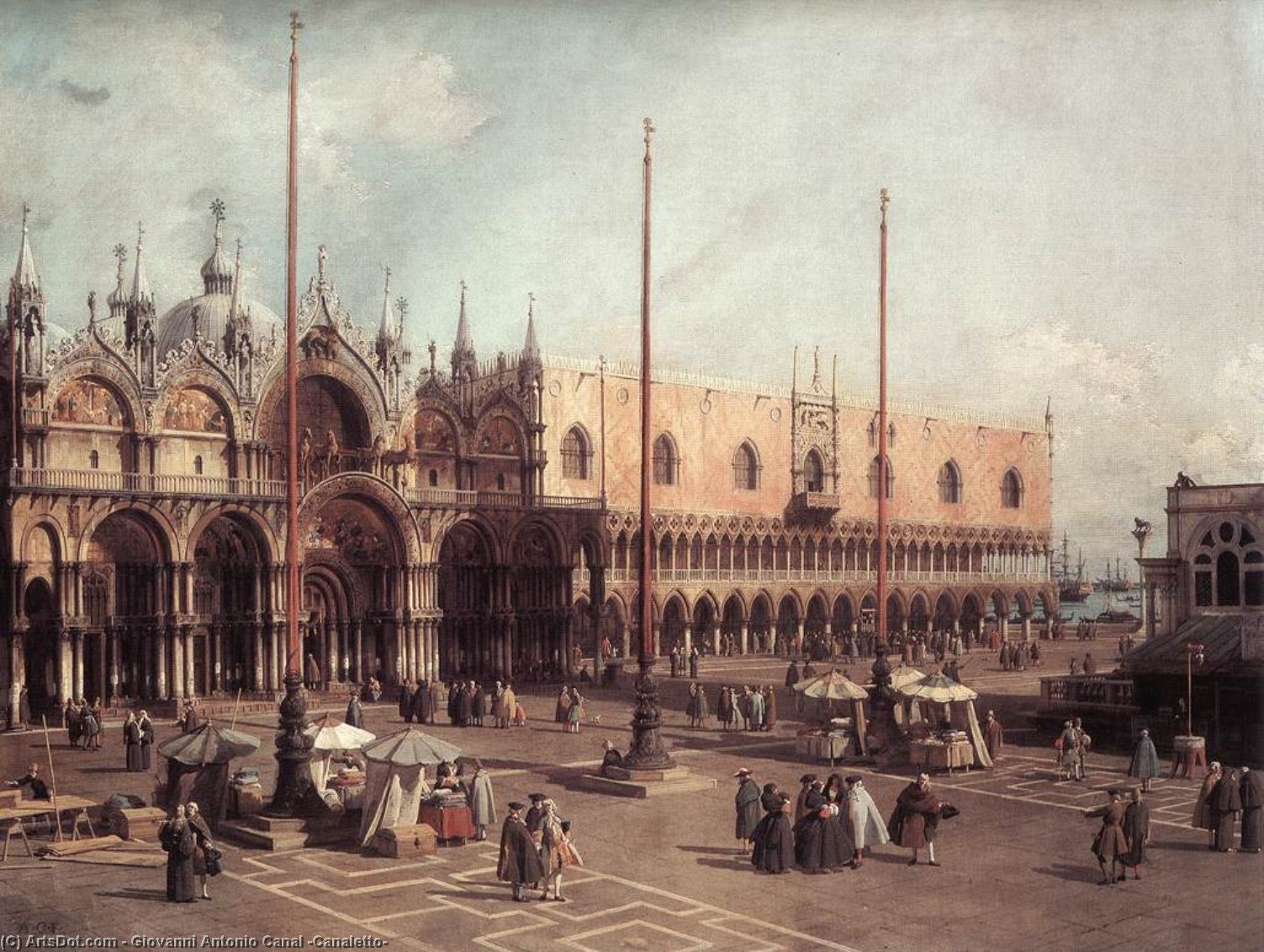 San Marco Meydanı: Güneydoğuya Bakış — Canaletto