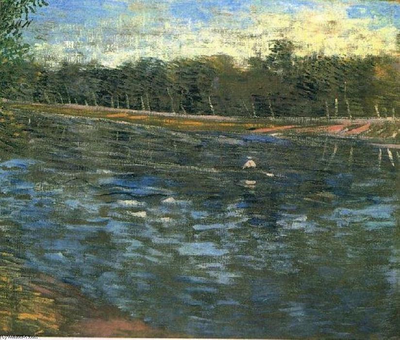 Vinsentas Van Gogas - The Seine with a Rowing Boat