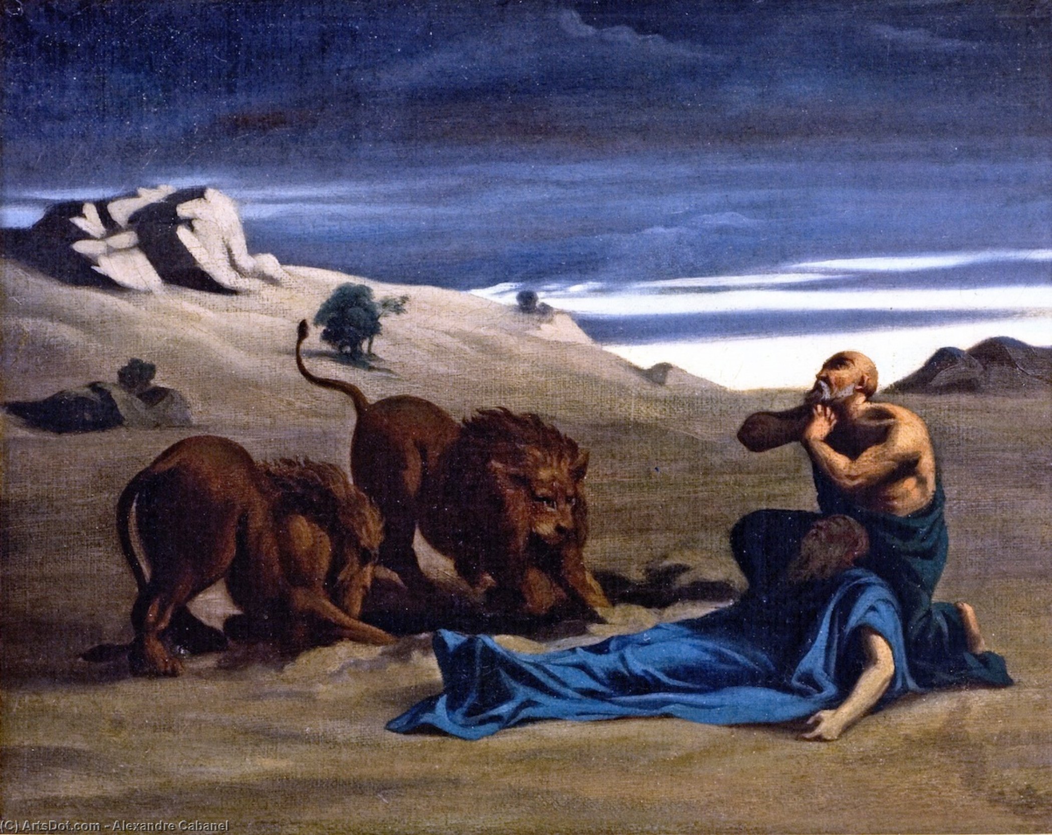 Pablo El Primer Ermitaño Con Leones — Alexandre Cabanel