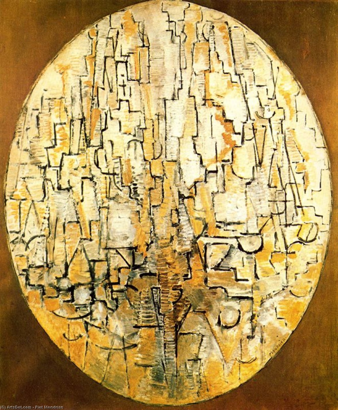 Oval Composition (trees) — Piet Mondrian