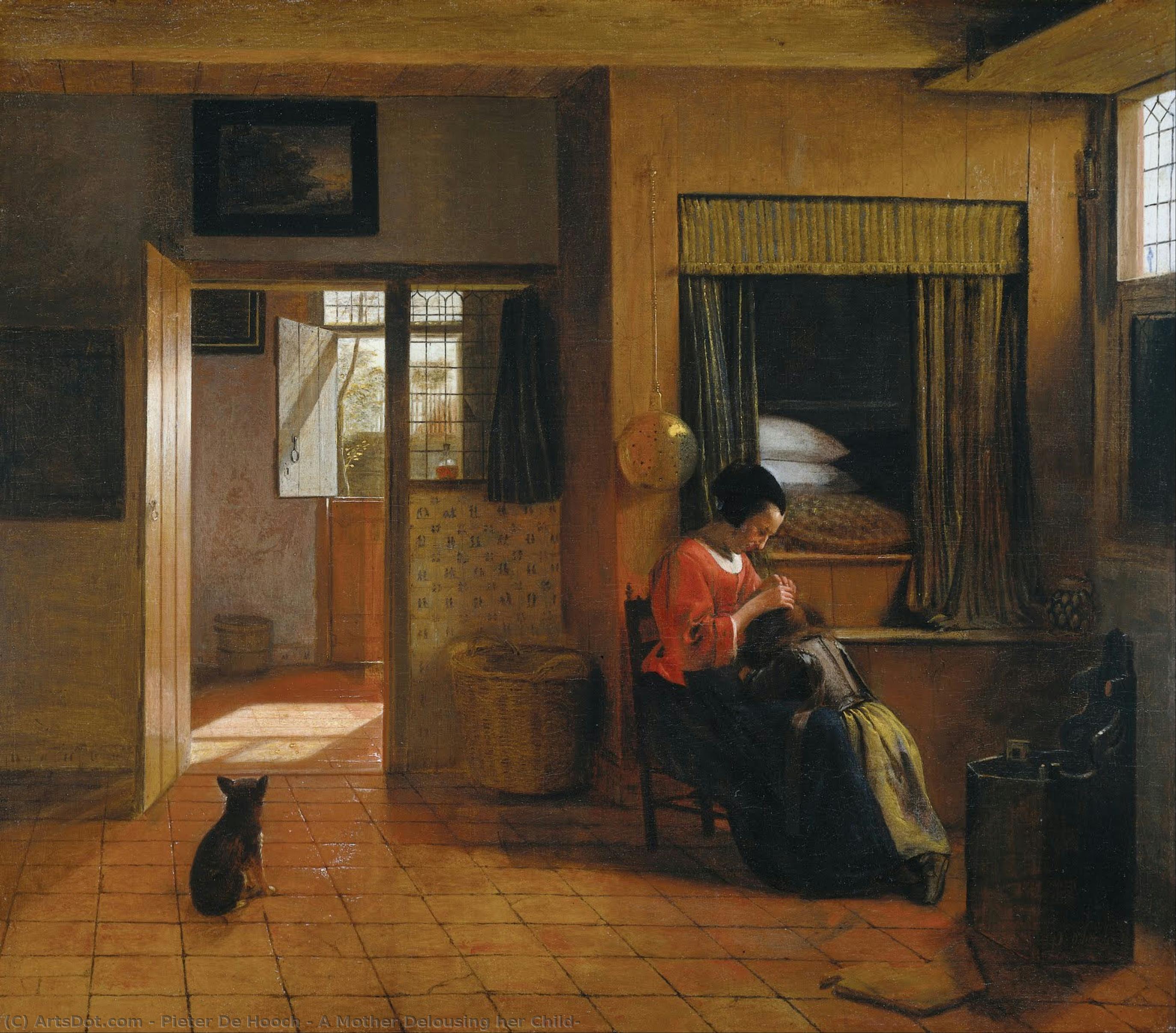 Pieter de Hooch - A Mother Delousing her Child
