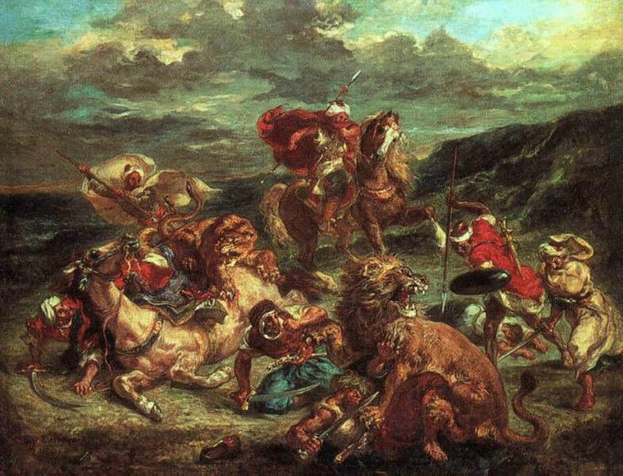 أوجين ديلاكروا - Lion Hunt