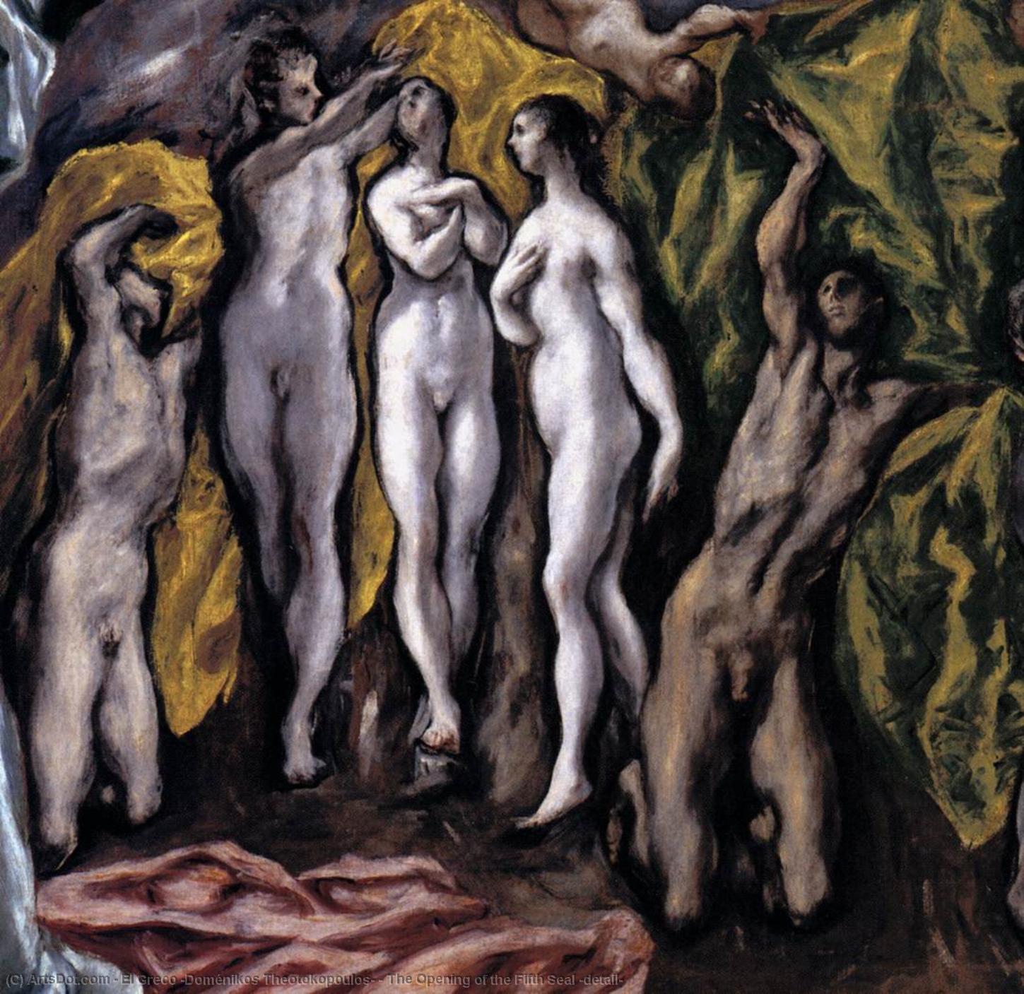 The Opening Of The Fifth Seal (detail) — El Greco, Acrylic On Canvas, Expressionistic Baroque