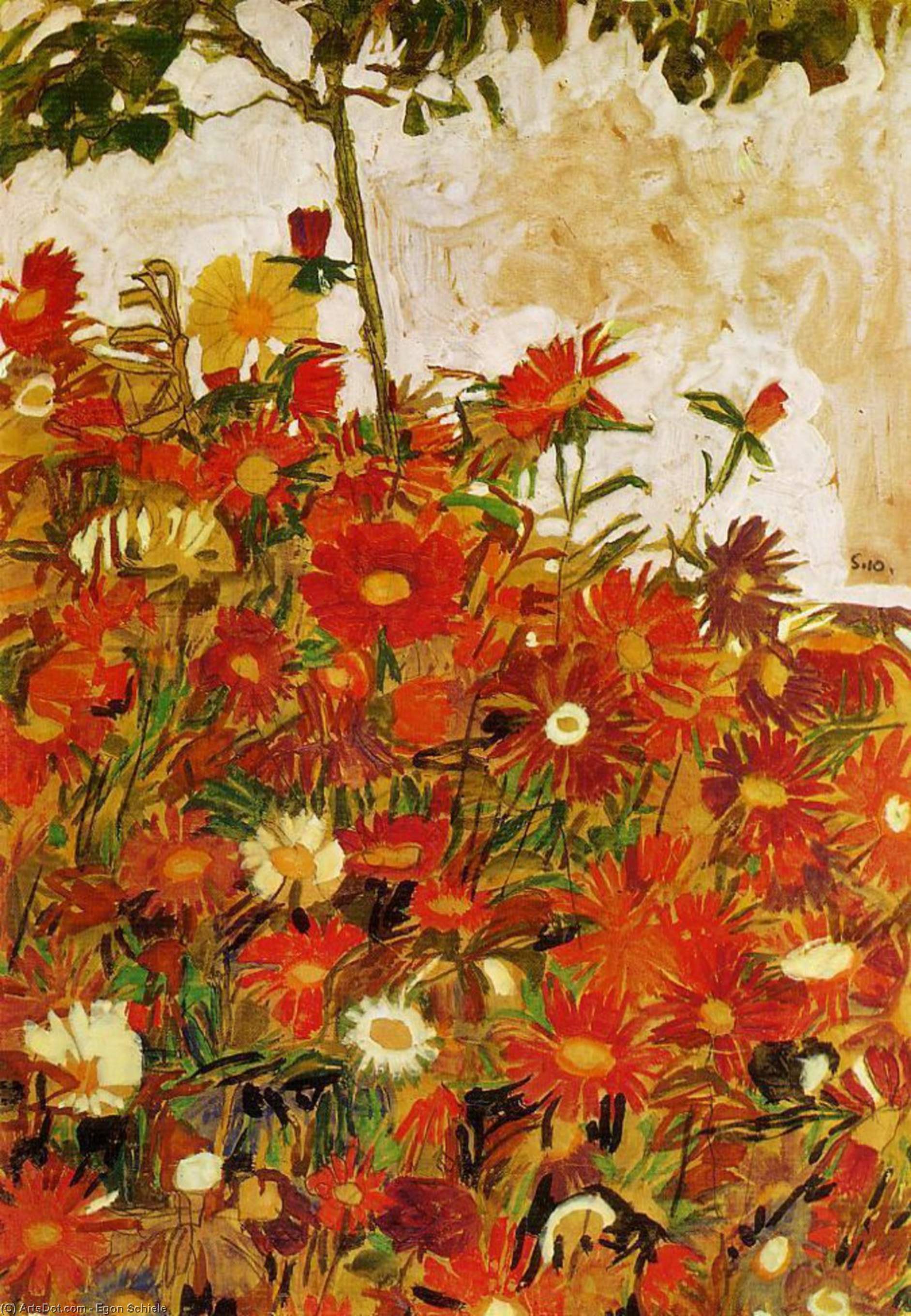 Egon Ščile - Field of Flowers