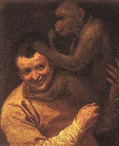 A Man With A Monkey — Annibale Carracci