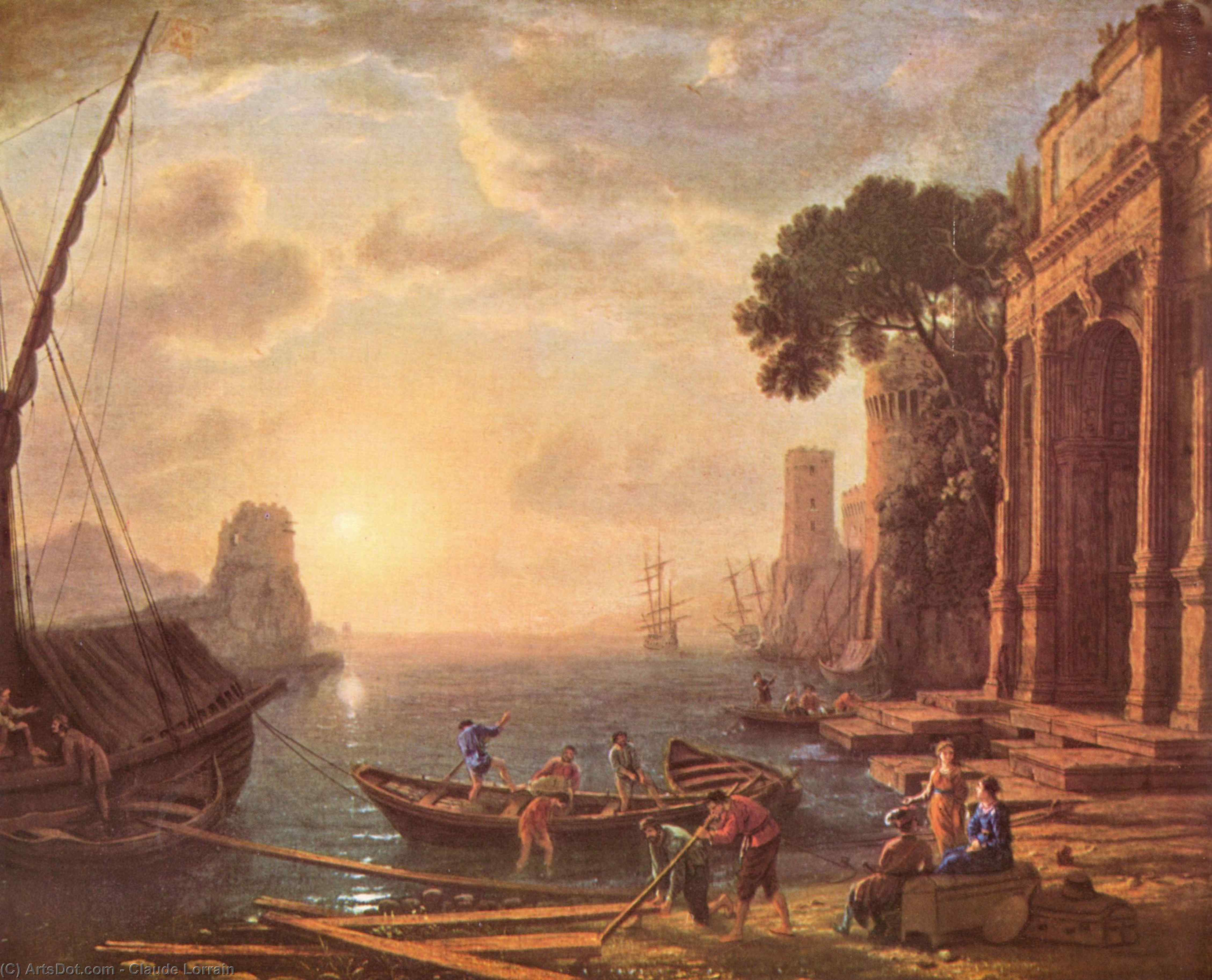 克劳德·洛兰 - Port at sunset