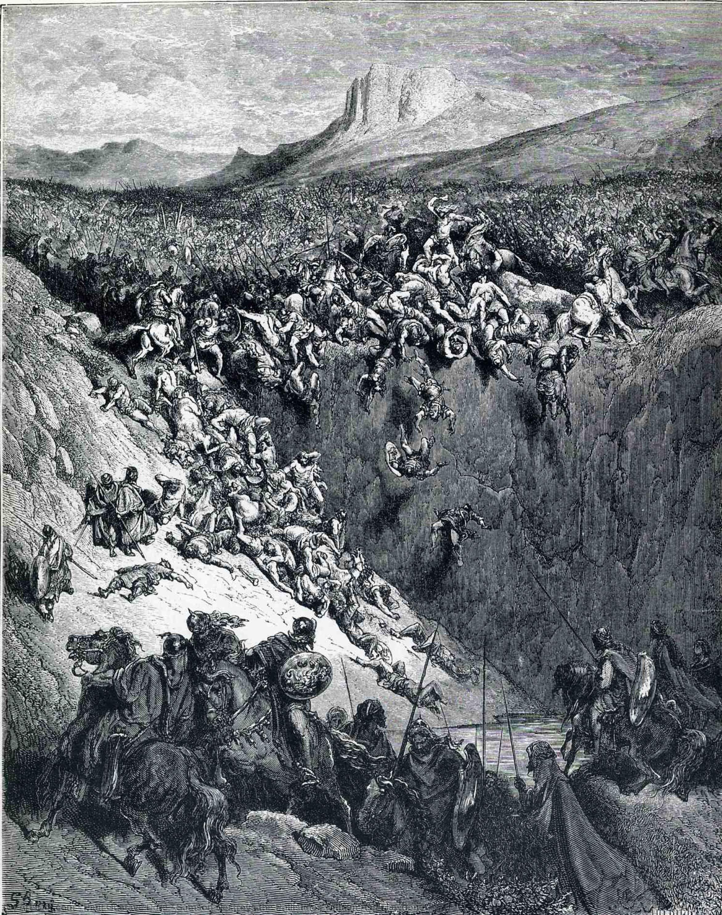 Samsonova Liková Demolice Filistinů S Žábrami Z Řeveměsíce — Gustave Doré