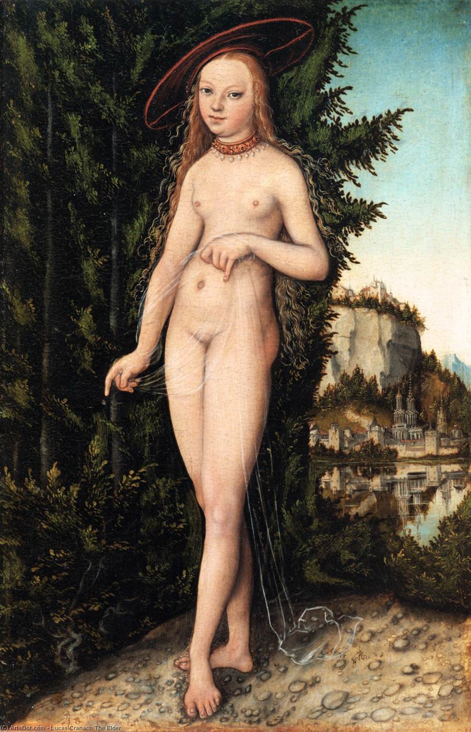 Lucas Cranach Starszy - Venus standing in a landscape