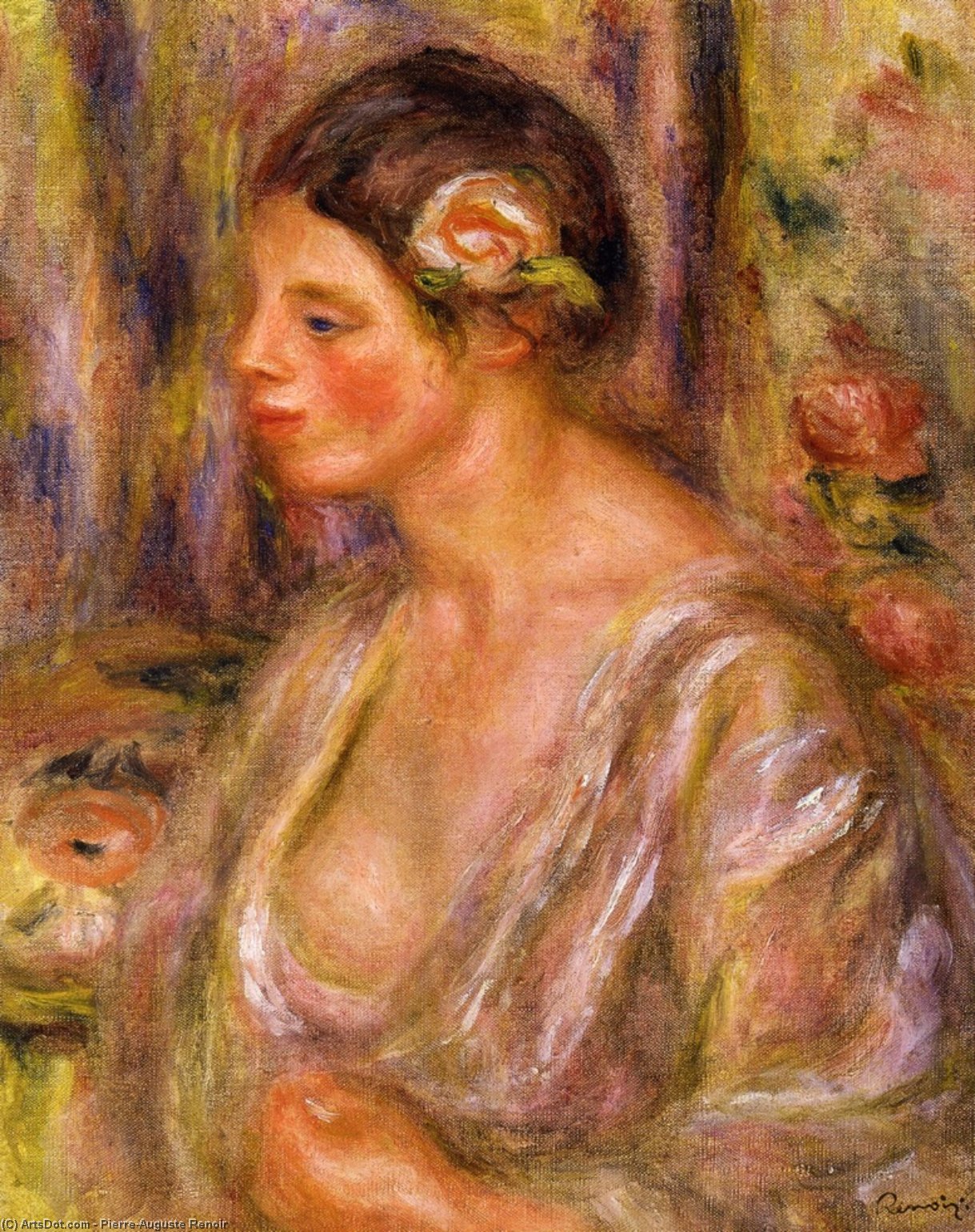 Pierre-Auguste Renoir - Madeline indossata con rosa