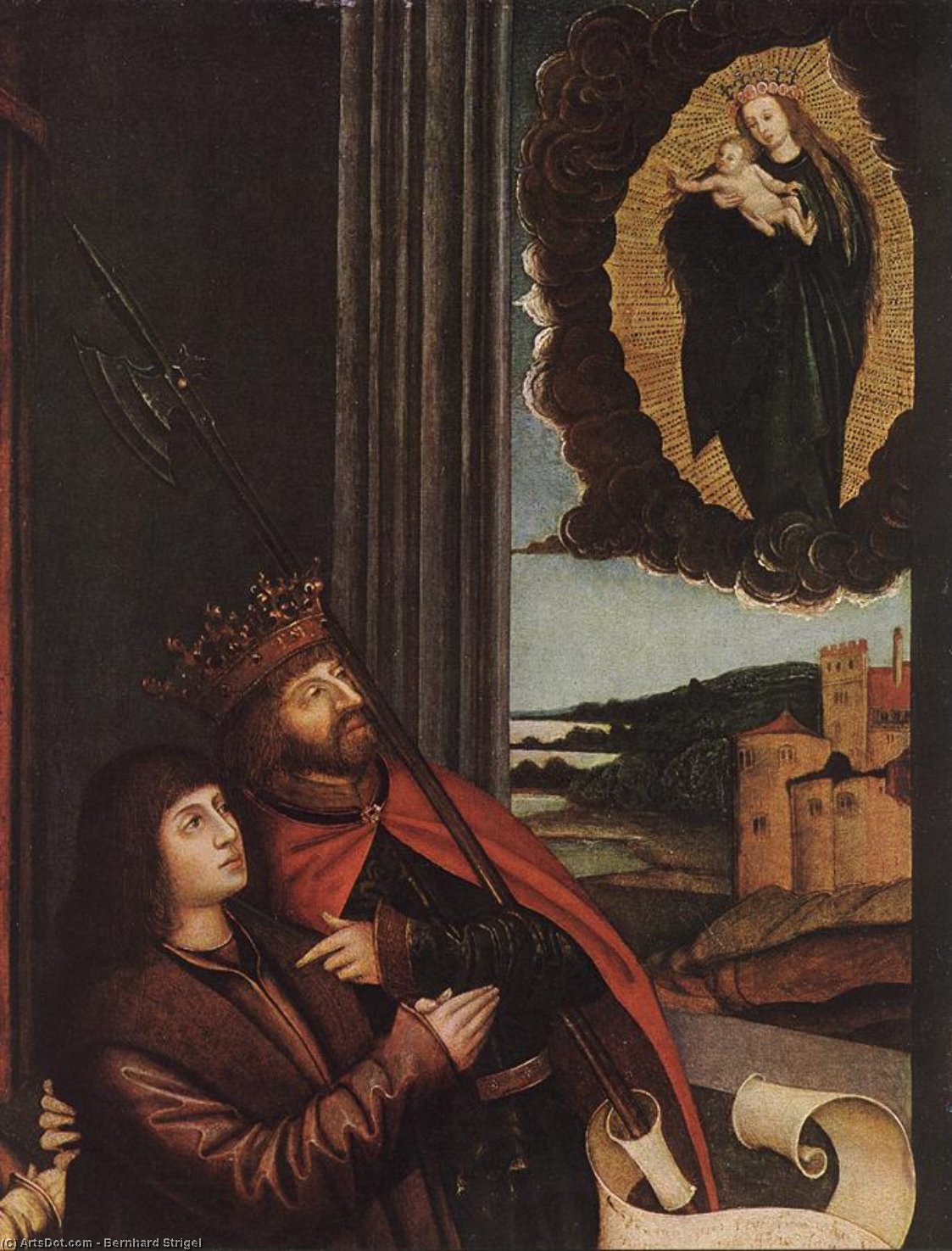 St Ladislas Præsenterer Vladislav Ii Og Hans Sønner For Maria — Bernhard Strigel