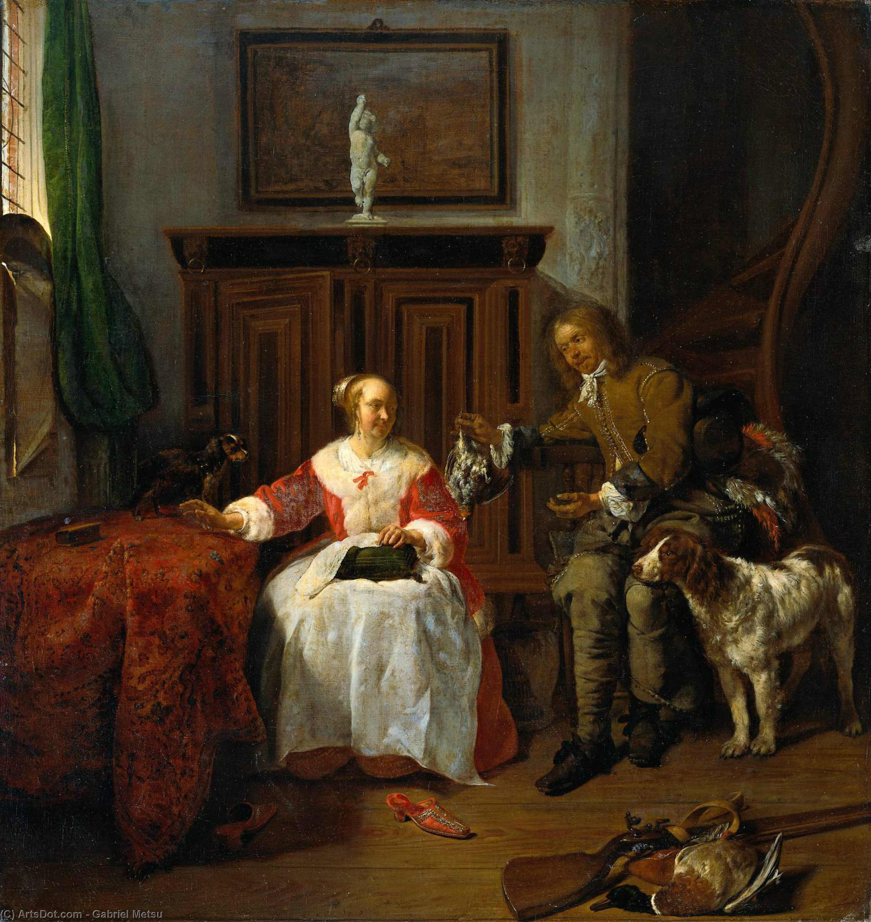 The Hunter's Present — Gabriël Metsu