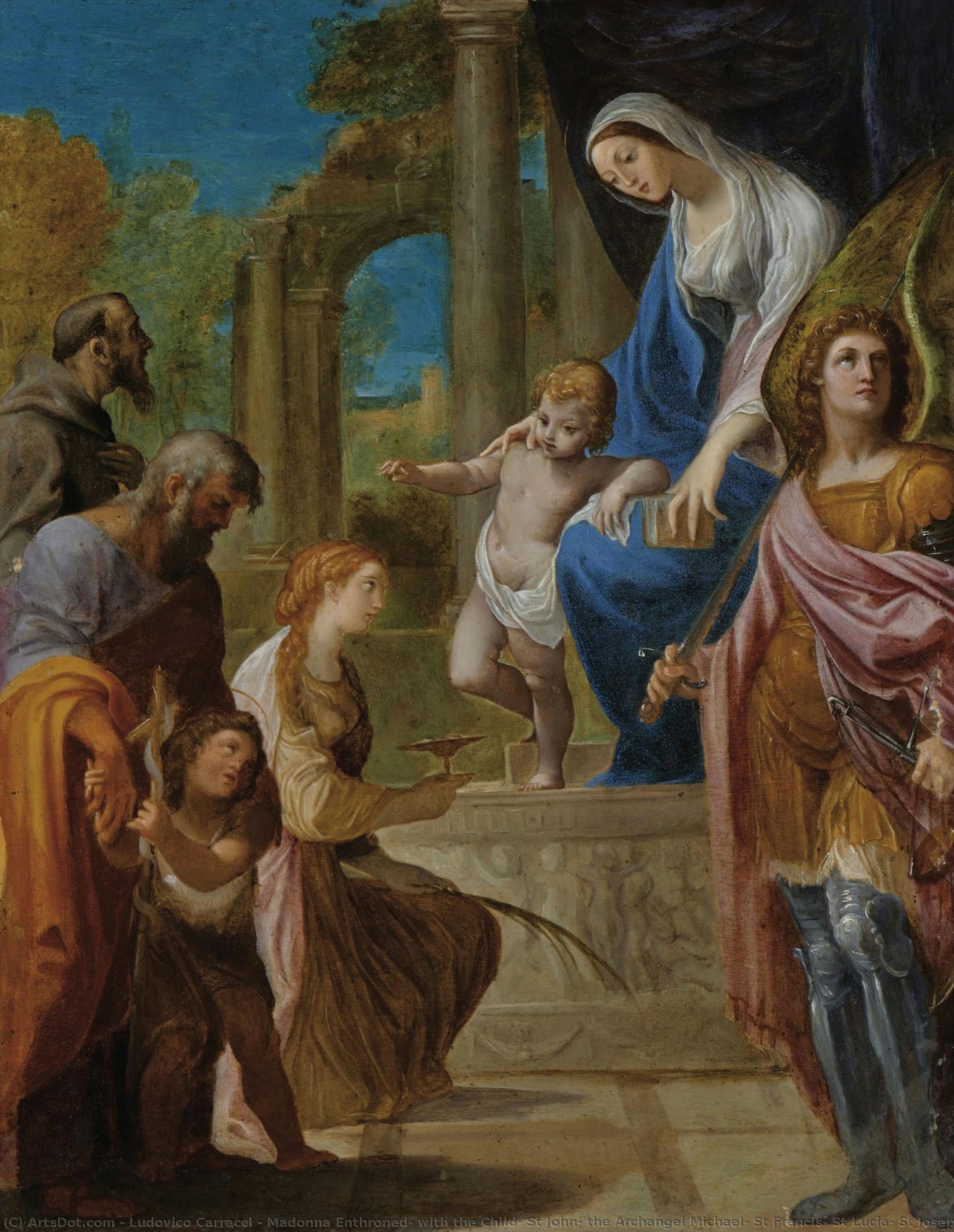 Madona Troncada Com O Menino Jesus, São João, O Arcanjo Miguel, São Francisco, Santa Lúcia E São José — Ludovico Carracci