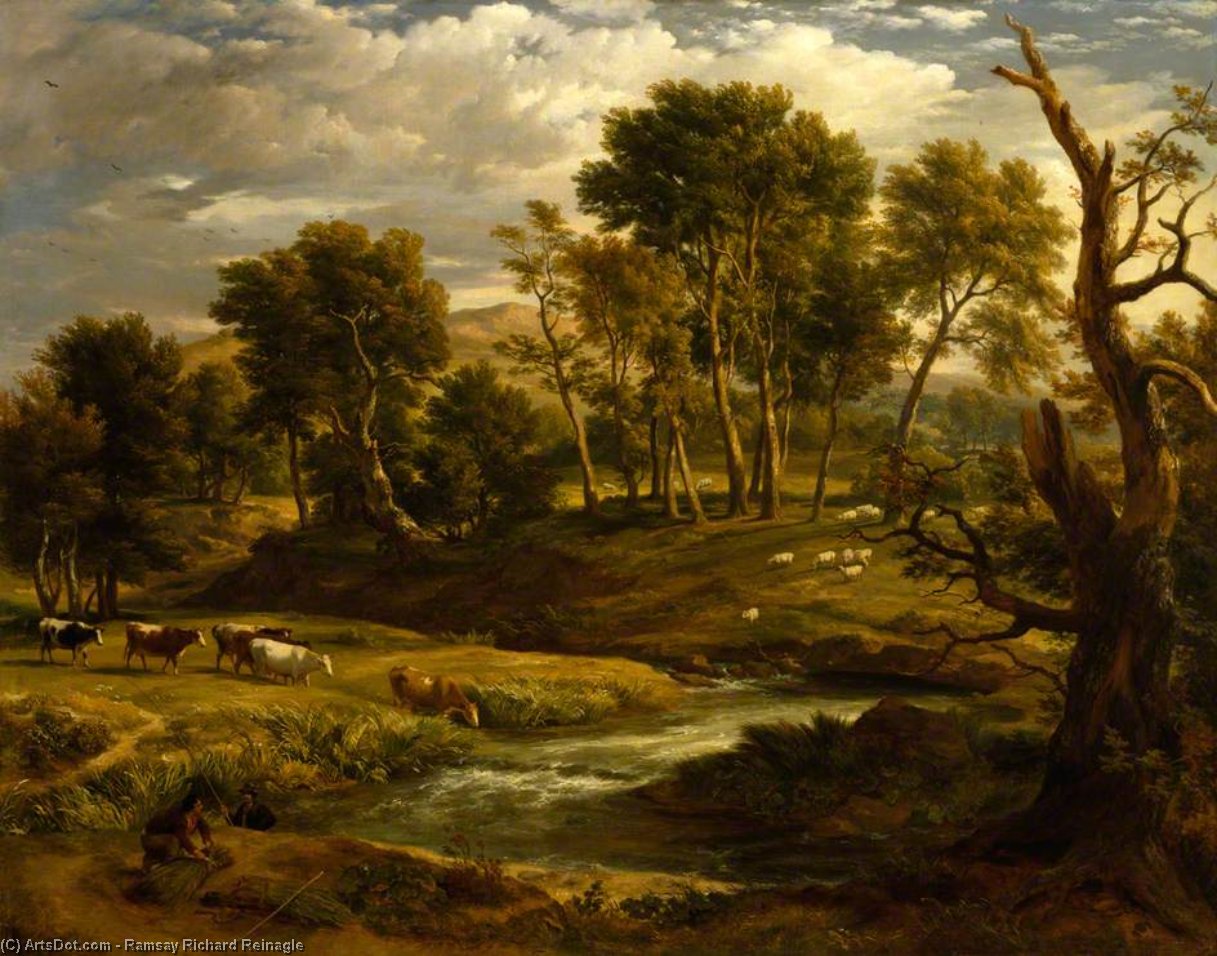 Ramsay Richard Reinagle - Landscape With Cattle