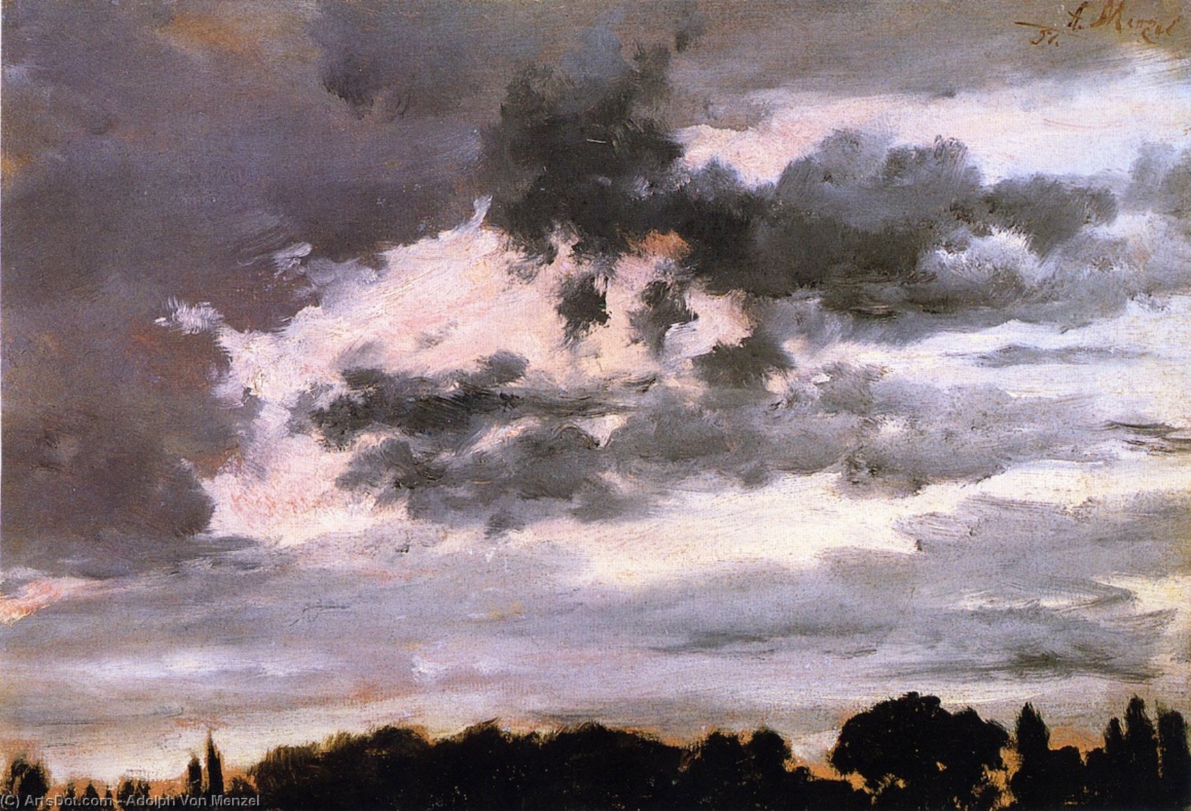 Cloud Study — Adolph Von Menzel