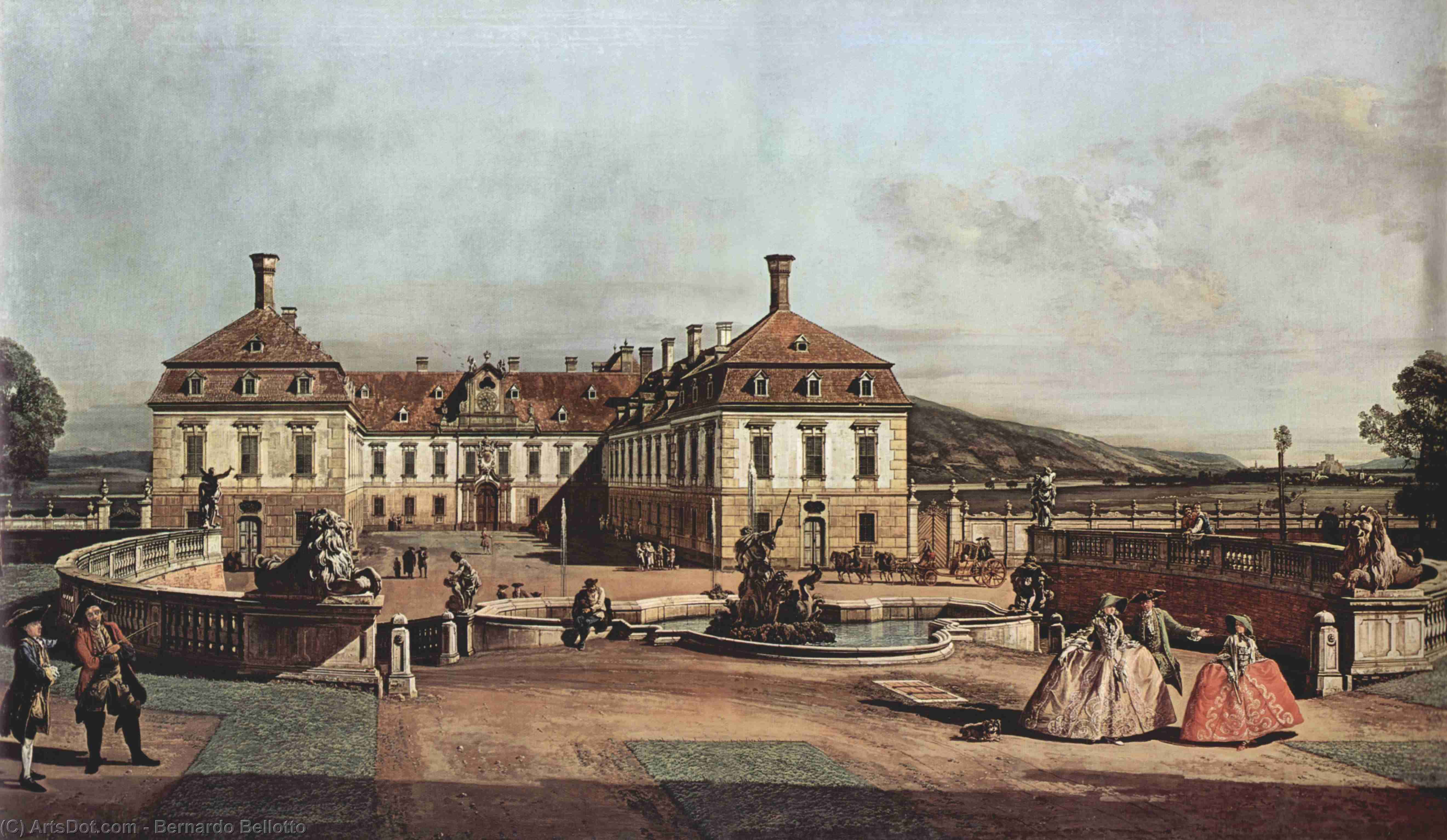 The Imperial Summer Residence, Courtyard — Bernardo Bellotto