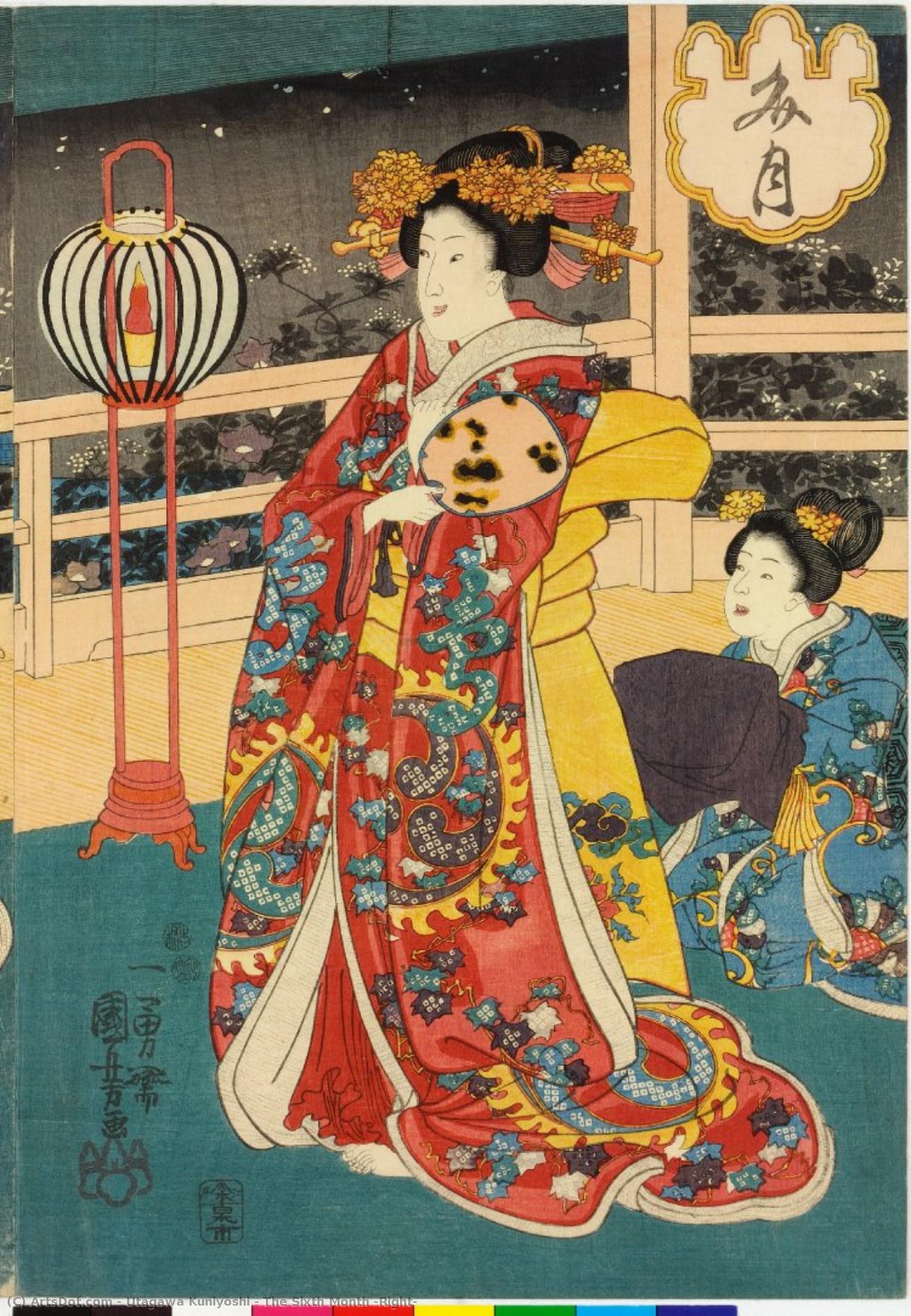 El Sexto Mes (derecha) — Utagawa Kuniyoshi