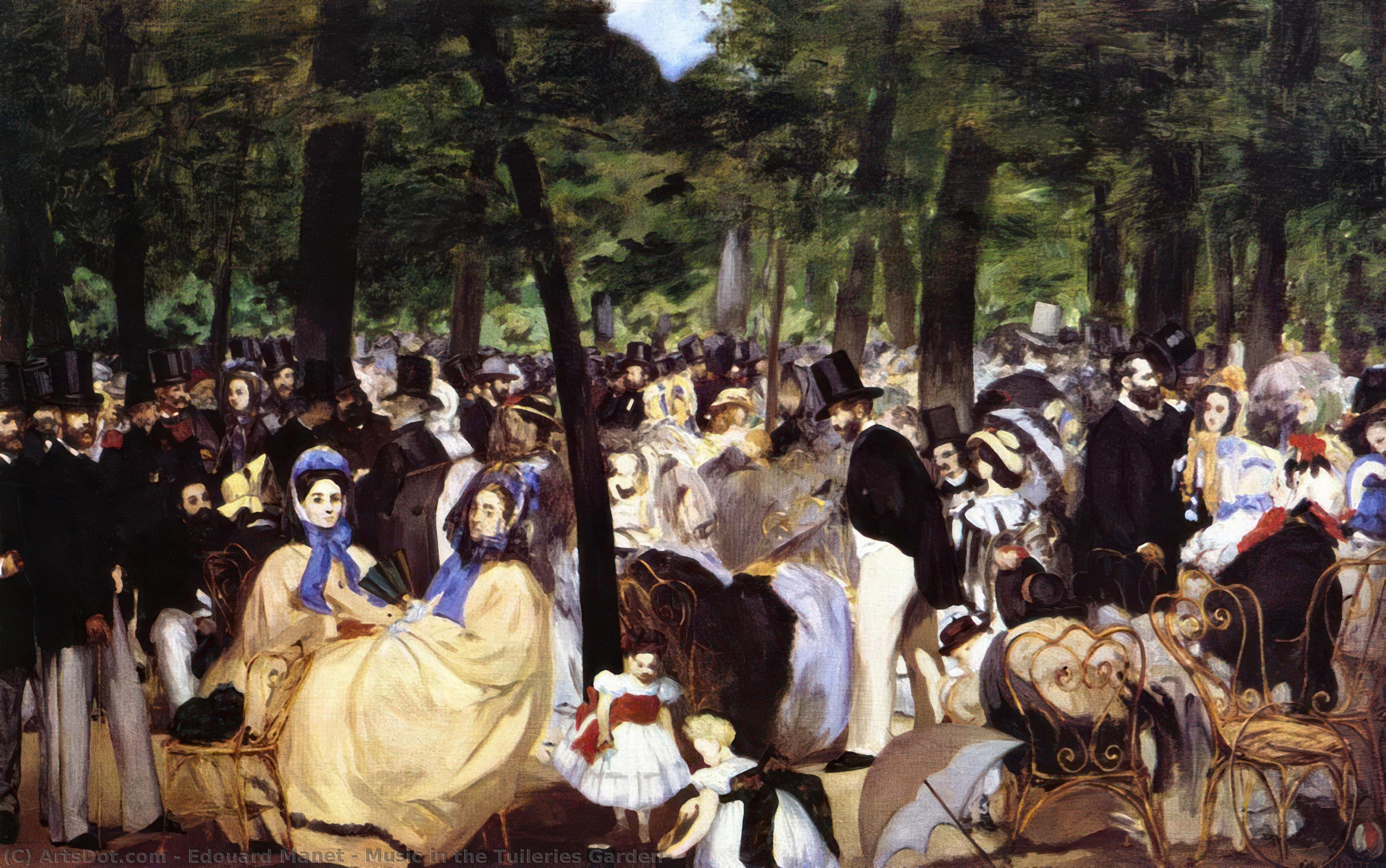 Édouard Manet - Hudba v Tuilerijském zahradu