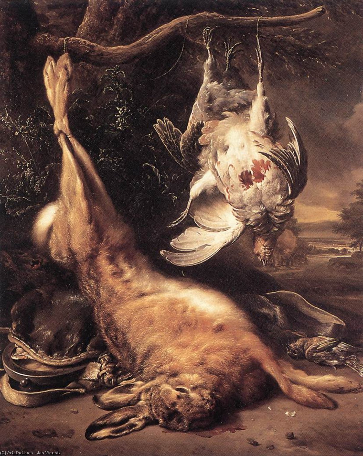 Dead Hare And Partridges — Jan Weenix