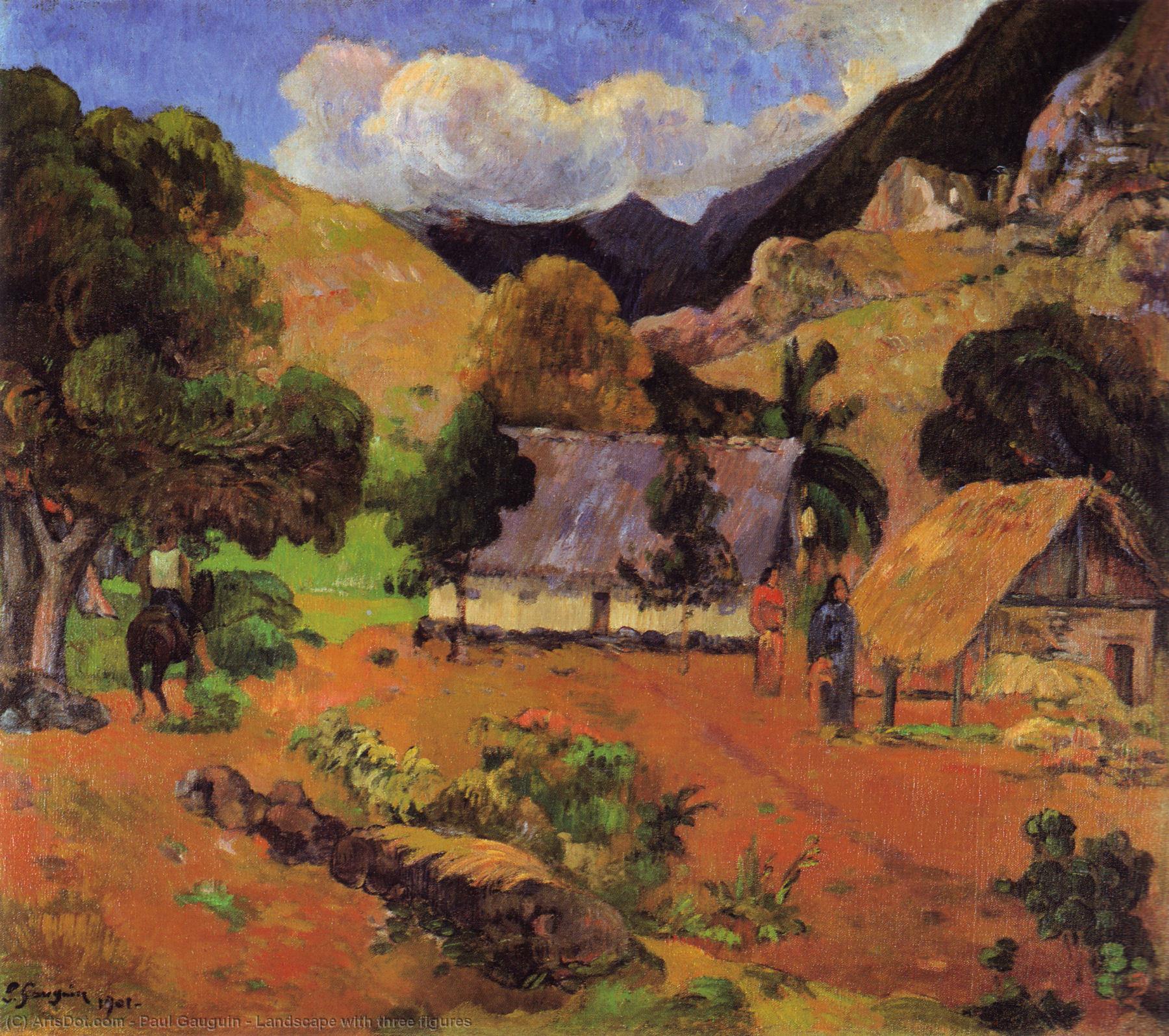 Гоген - Landscape with three figures
