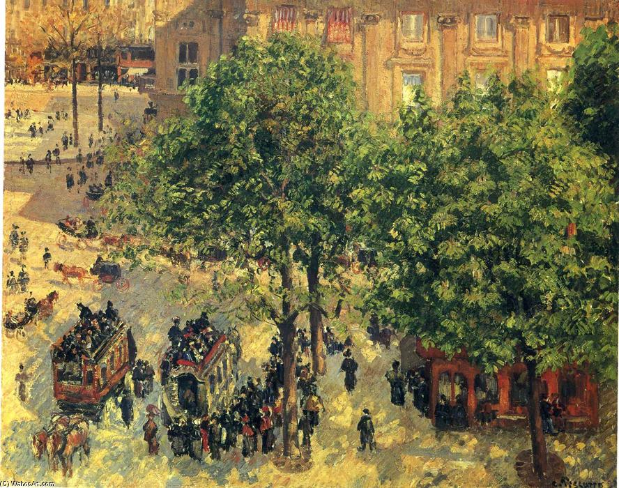Place Du Theatre-francais, Primavera — Camille Pissarro