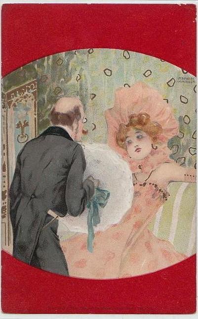 Couples Between Red Borders — Raphael Kirchner