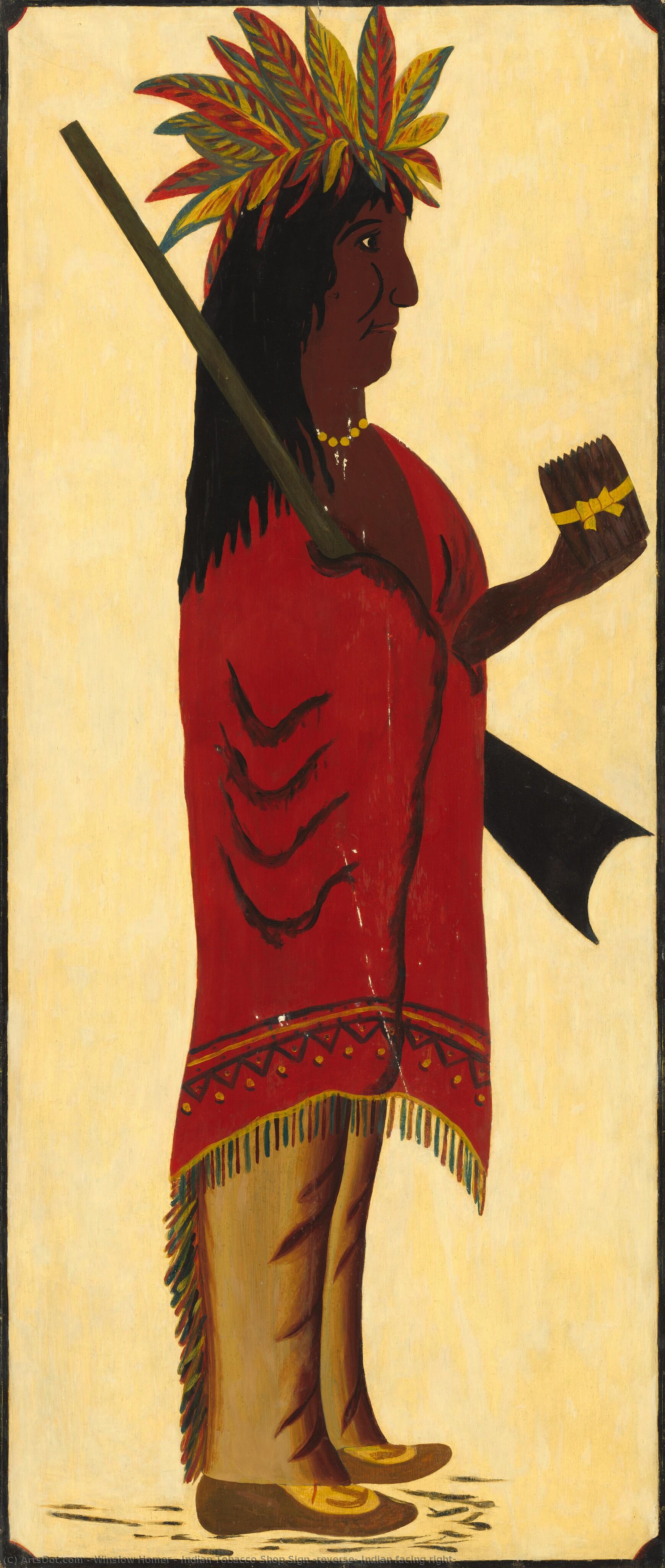 Indian Tobacco Shop Sign [rückwärts, Indianer Rechtsblickend] — Winslow Homer