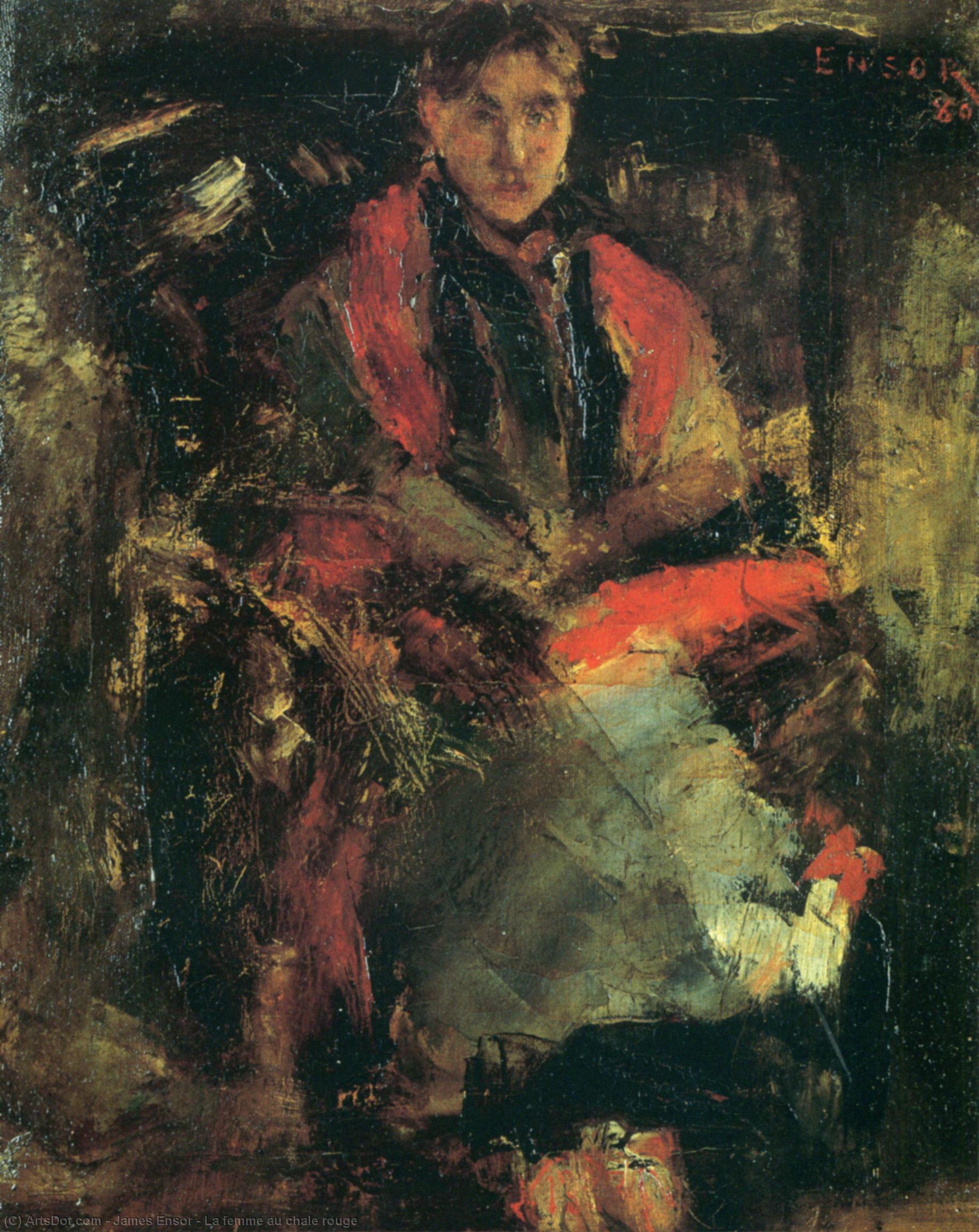 La Mujer Con Bufanda Roja — James Ensor