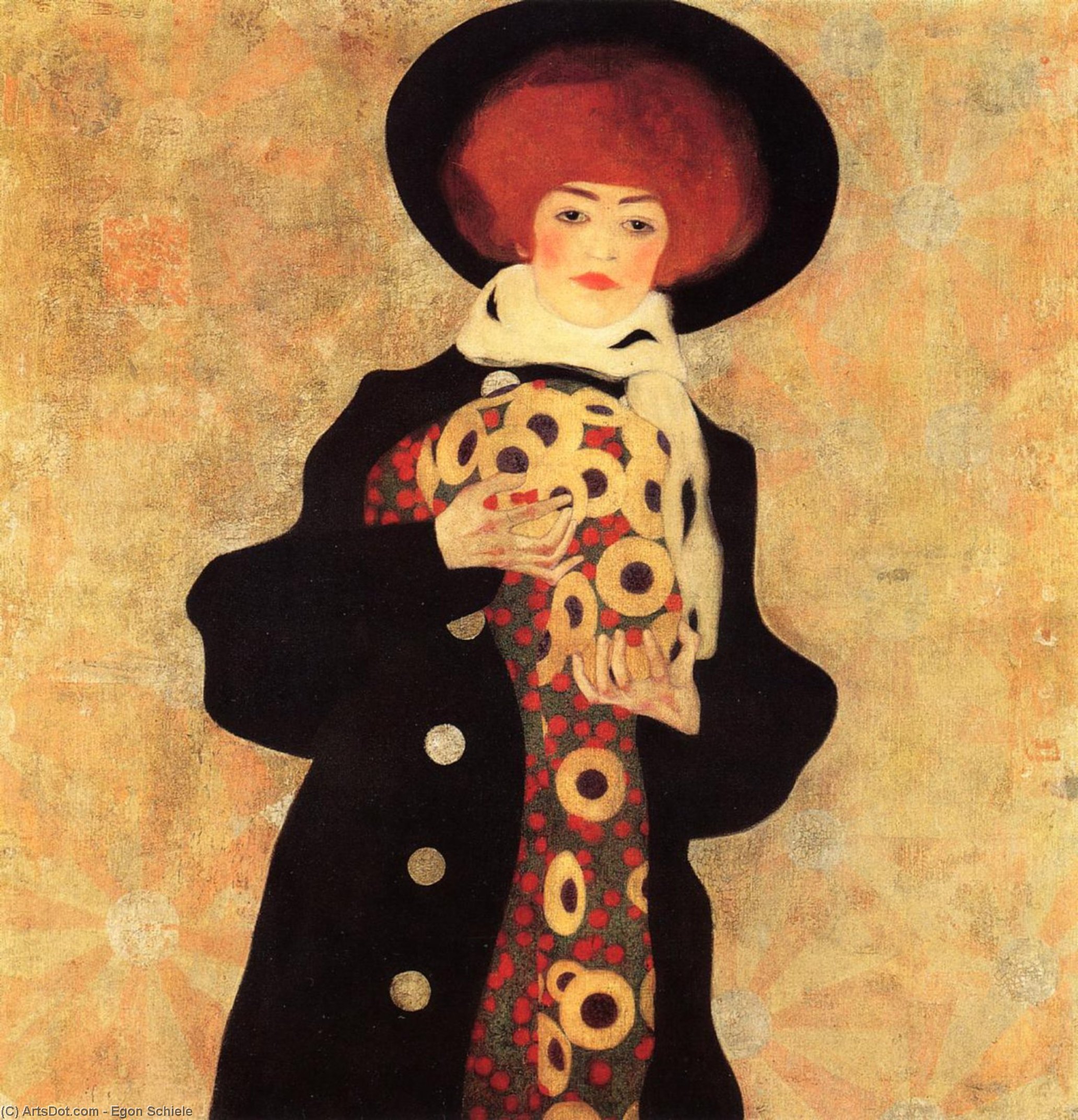 Egon Schiele - Donna con cappello nero