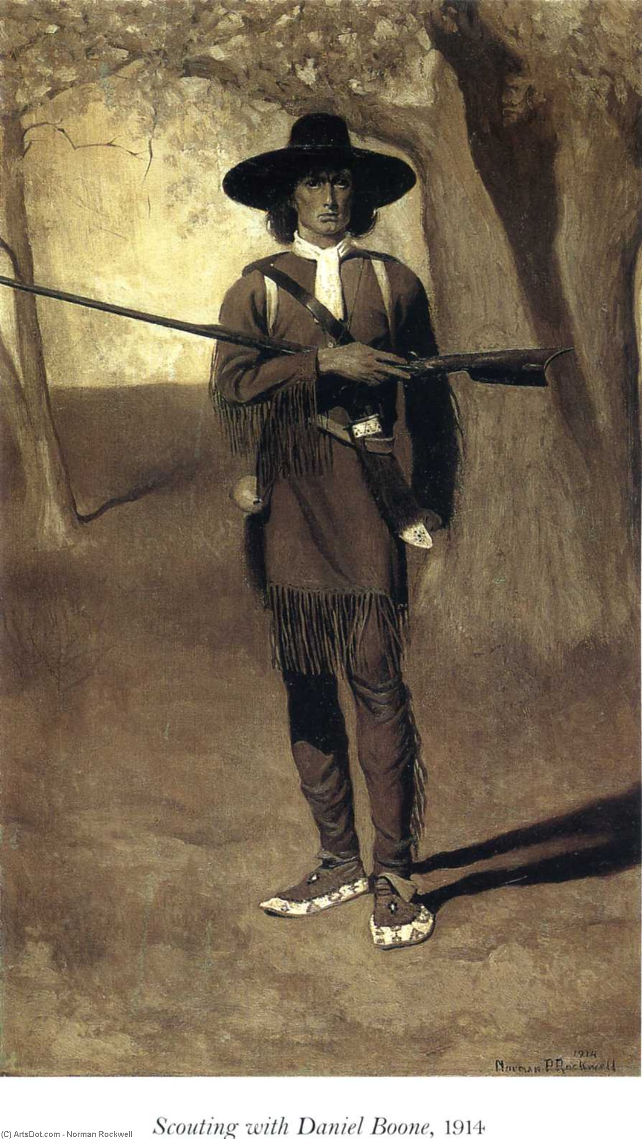 Scouting With Daniel Boone — Norman Rockwell