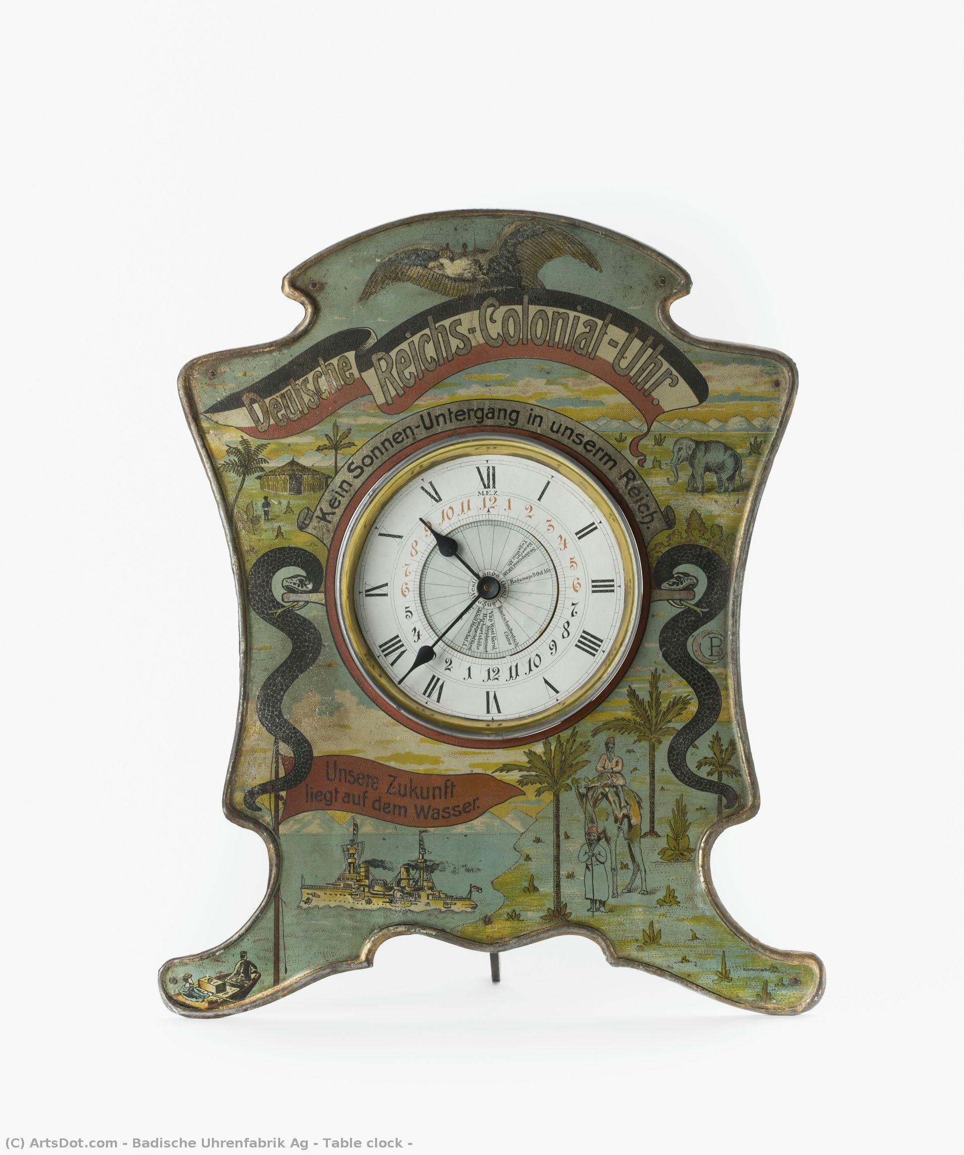 Table Clock — Badische Uhrenfabrik Ag