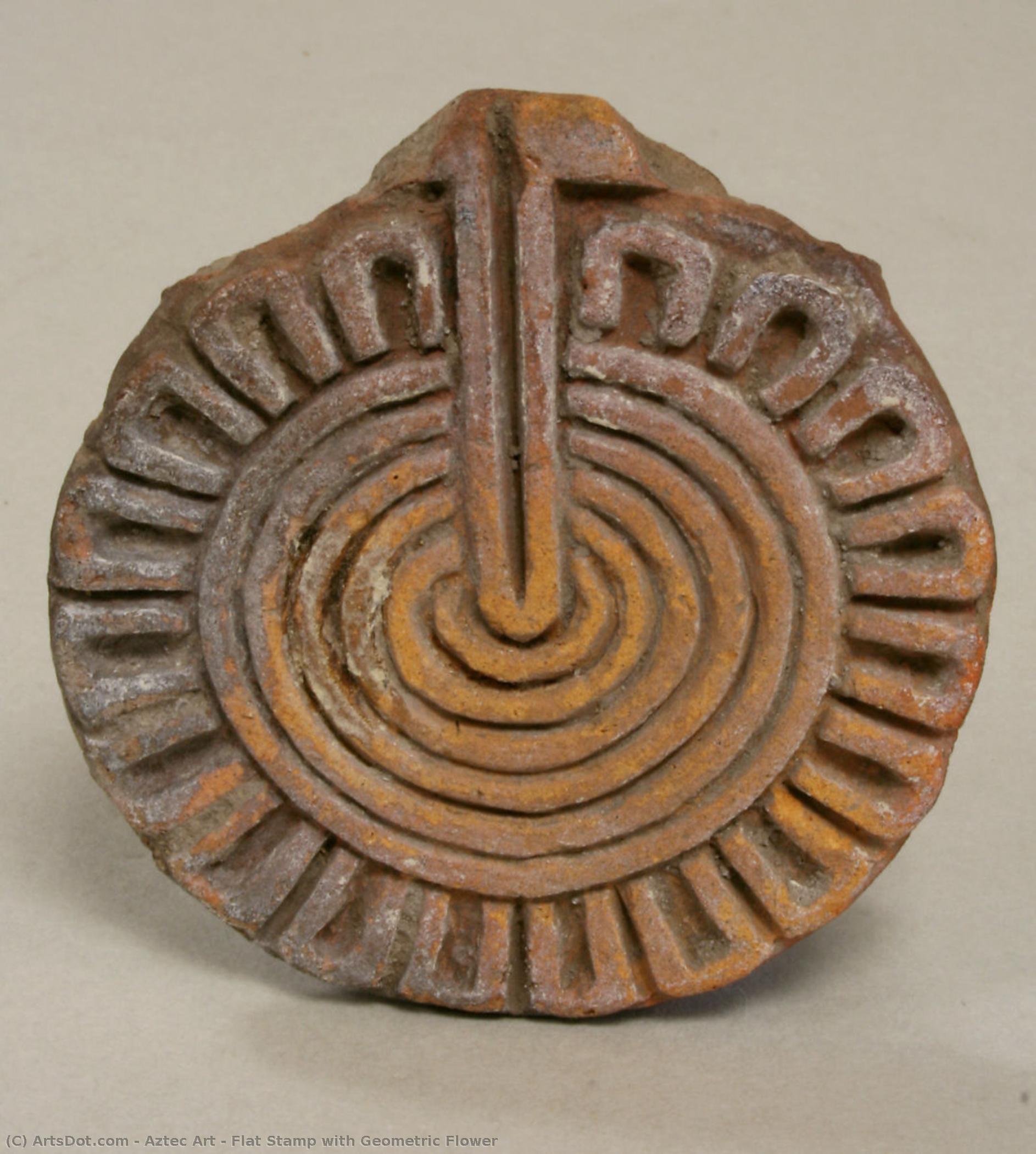 Flat Stamp With Geometric Flower — Azteken