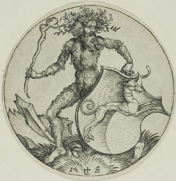 Shield With A Greyhound — Martin Schongauer